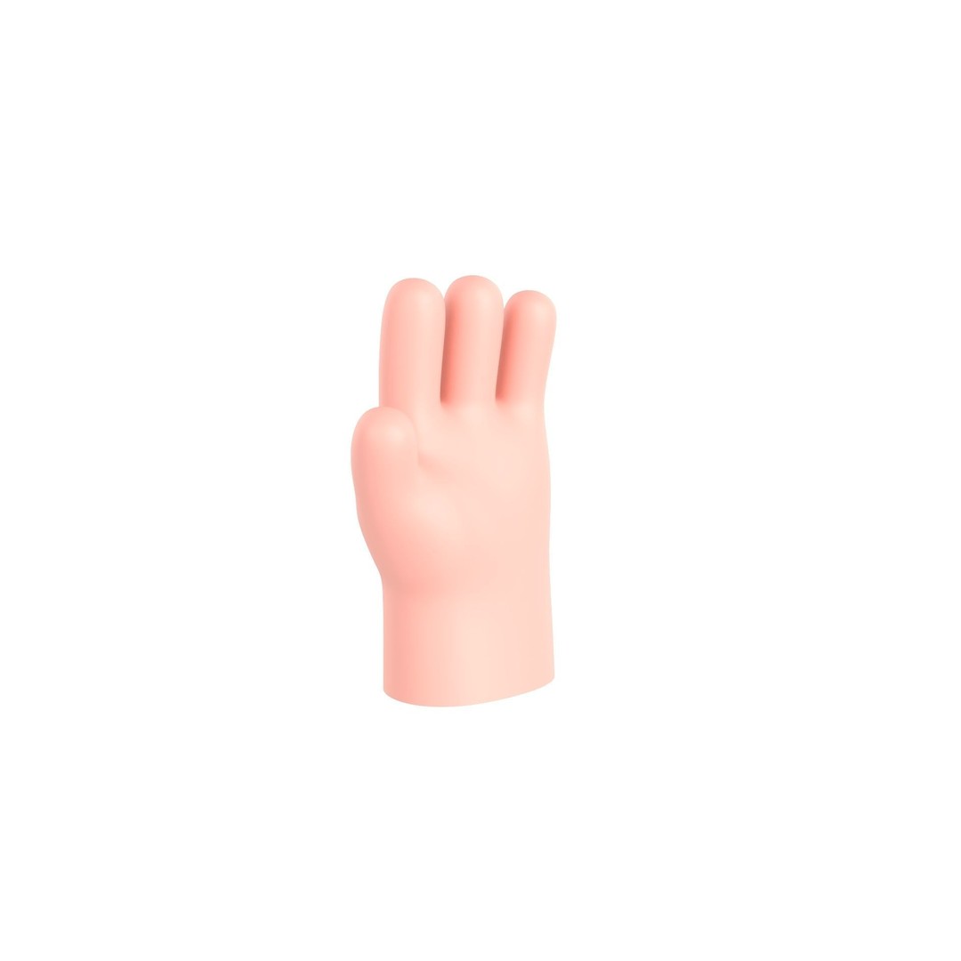 Cartoon Hand 3D Model – Low Poly Game Asset, FBX, Blender - View 6
