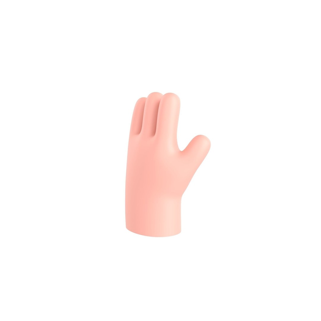 Cartoon Hand 3D Model – Low Poly Game Asset, FBX, Blender - View 9
