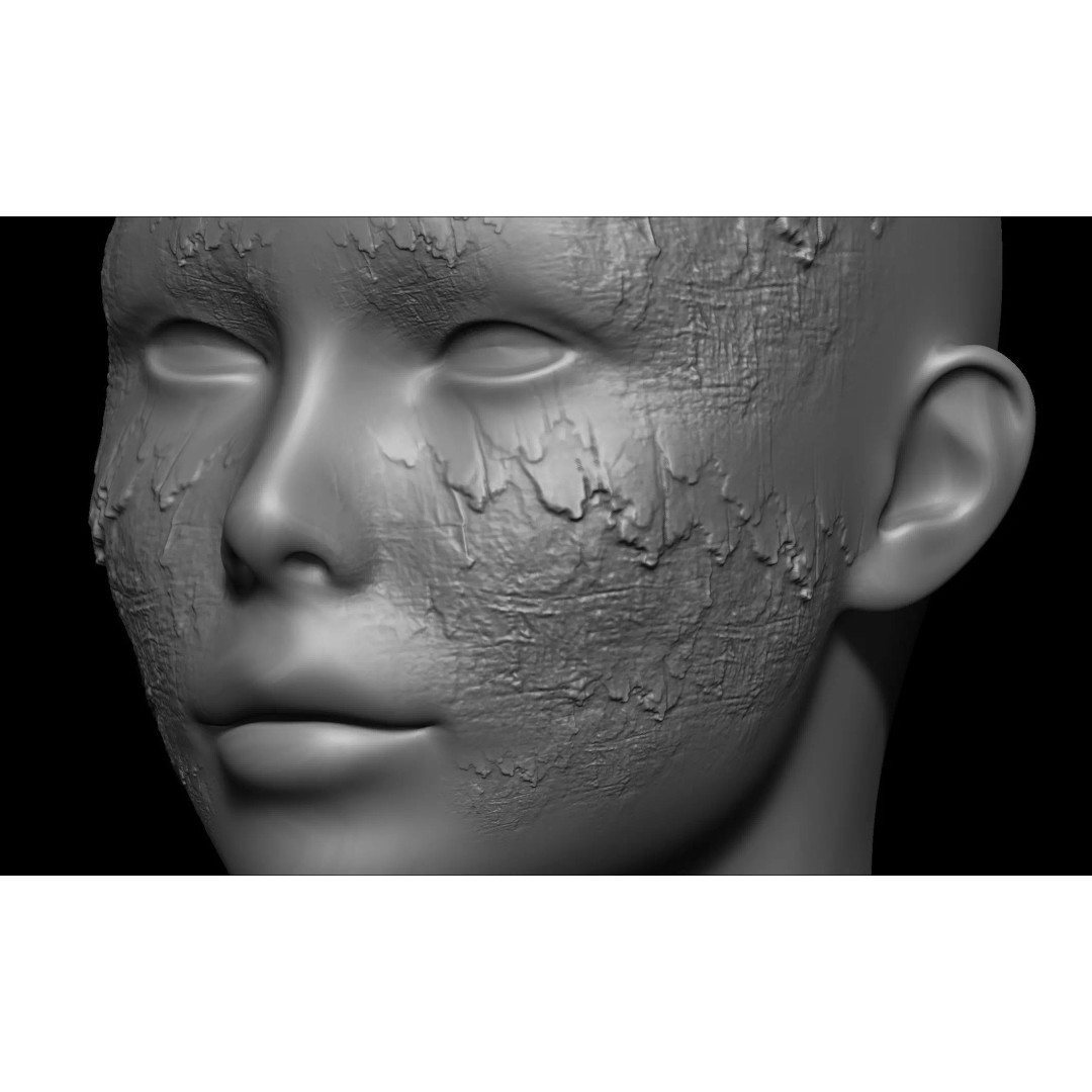 Zombie Skin Brush 3D Model – Alpha Brush Set for Blender & Zbrush