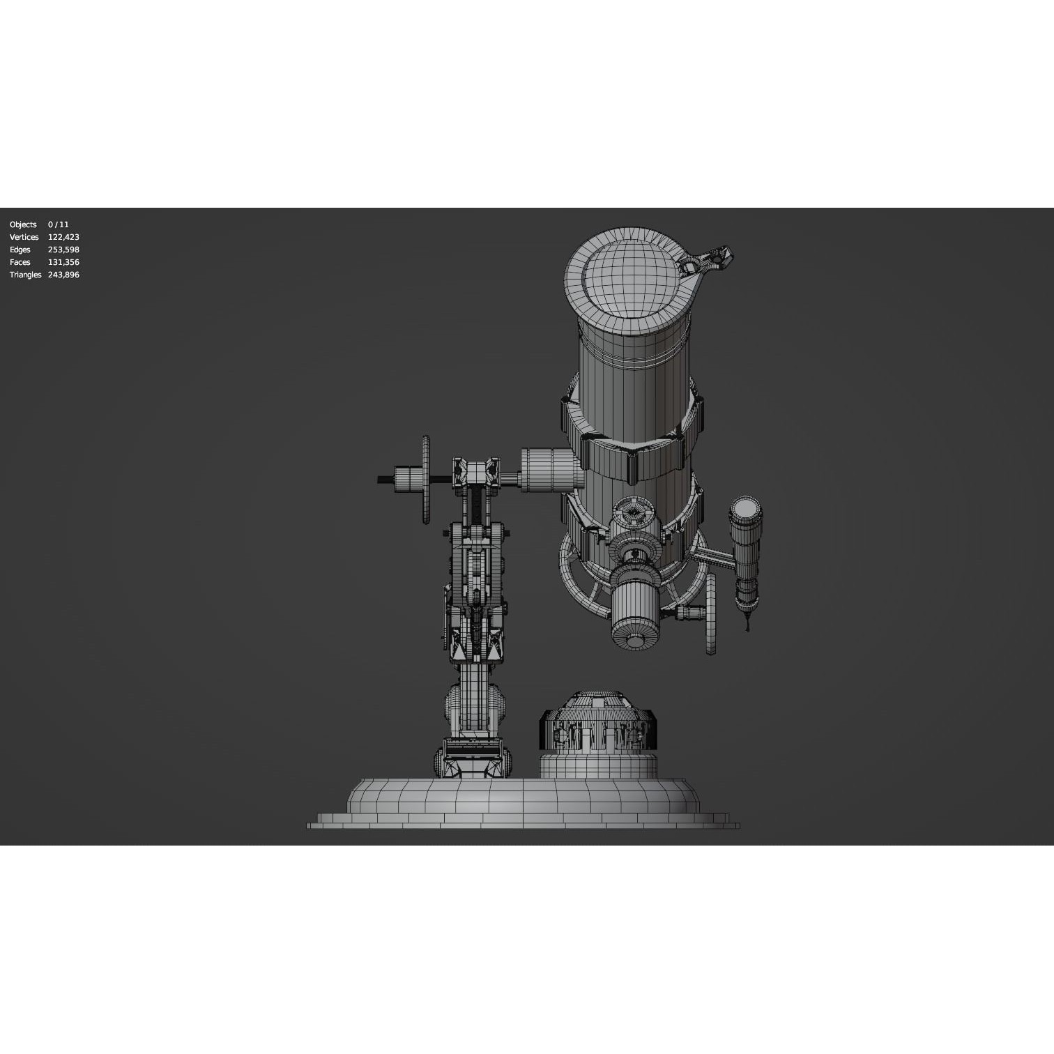 Astronomical Telescope - Untextured 3D Model - View 16