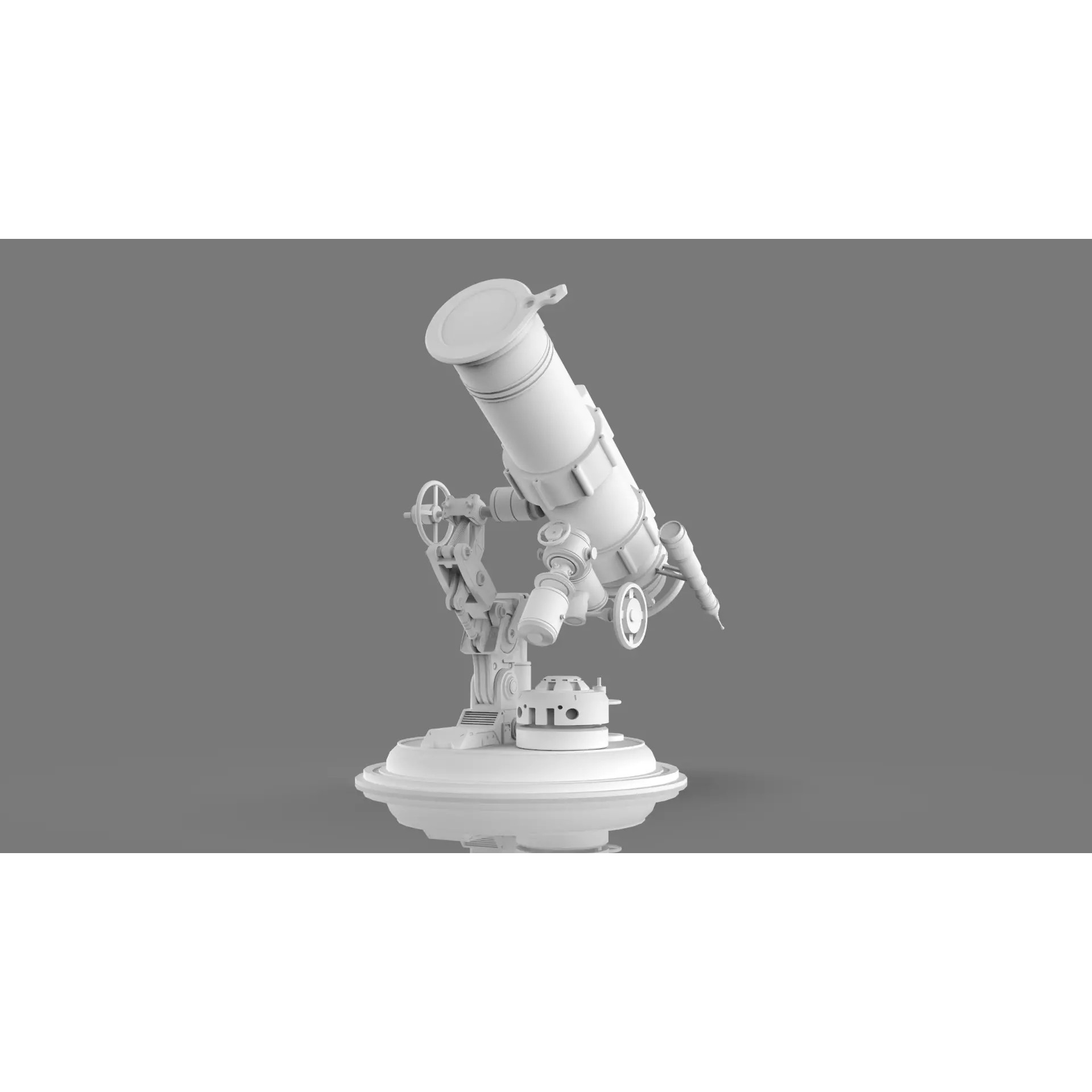 Astronomical Telescope - Untextured 3D Model - View 2