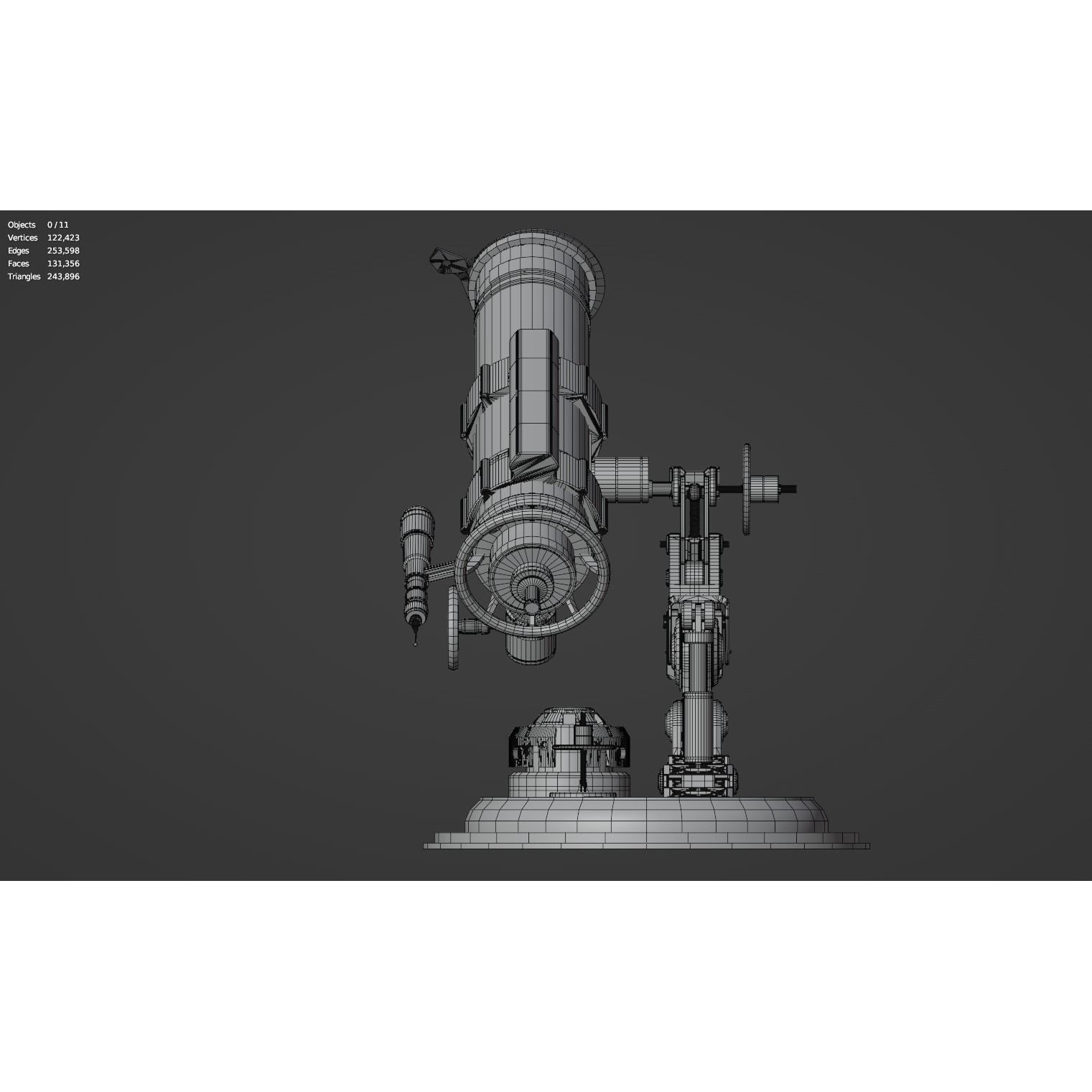 Astronomical Telescope - Untextured 3D Model - View 20
