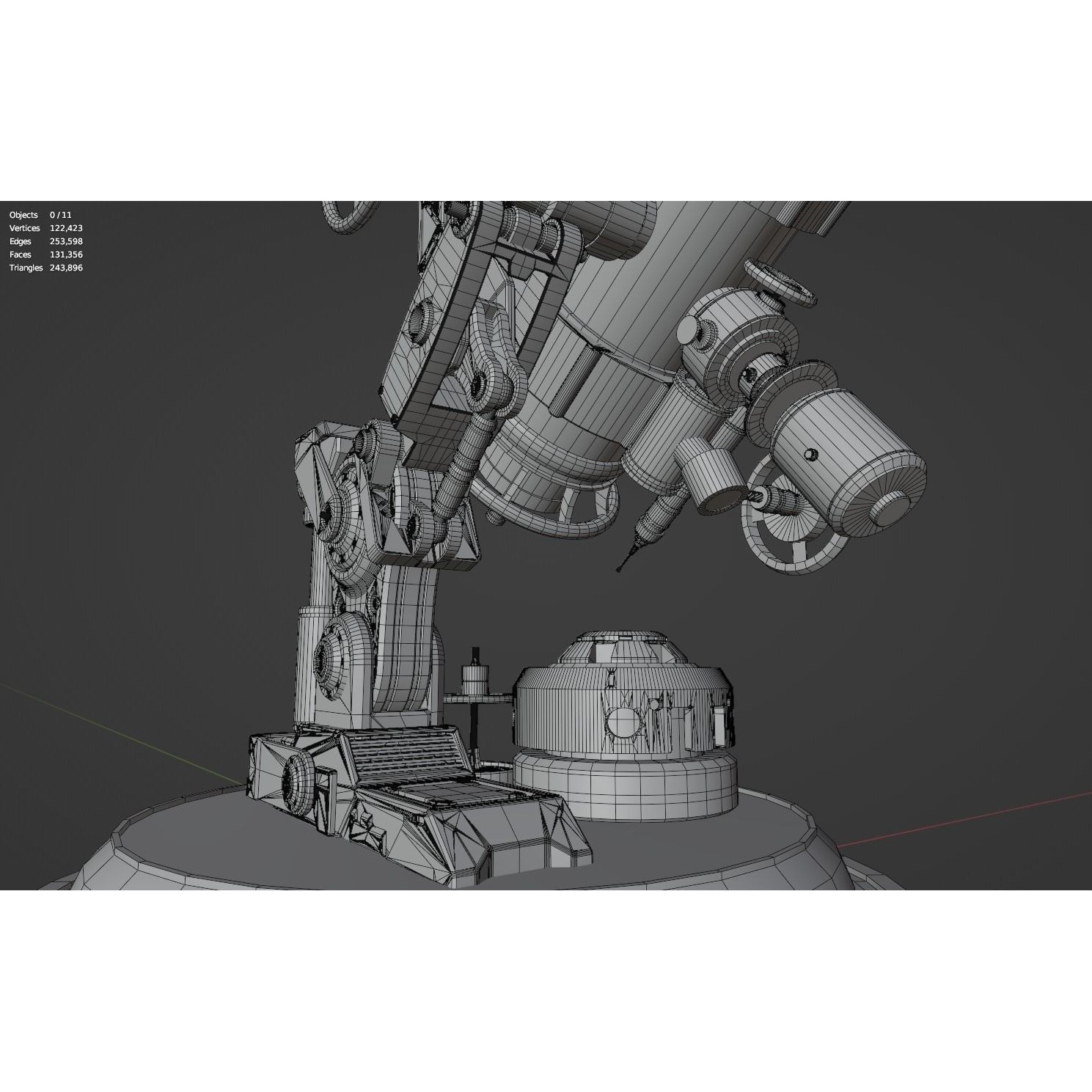 Astronomical Telescope - Untextured 3D Model - View 23
