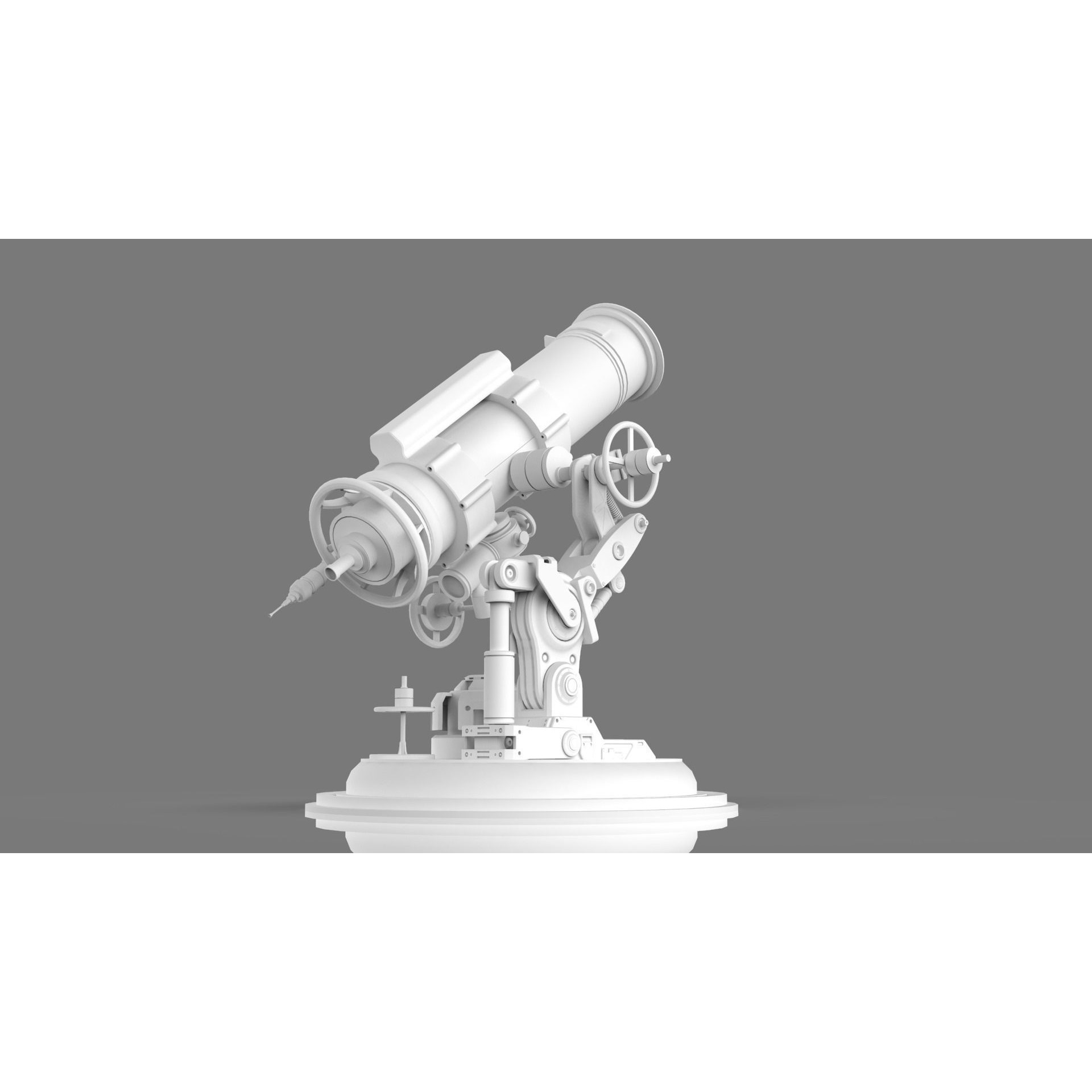 Astronomical Telescope - Untextured 3D Model - View 4