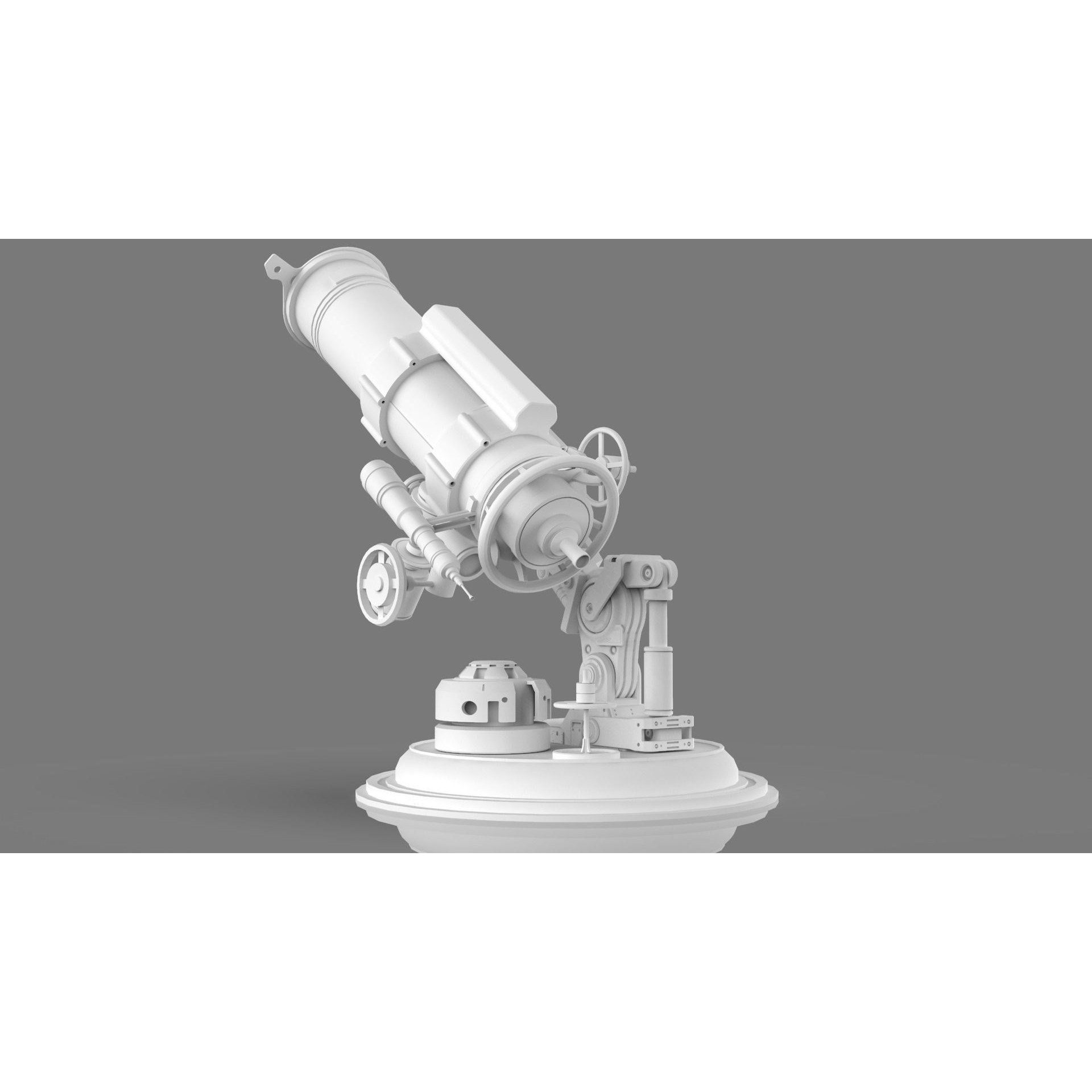 Astronomical Telescope - Untextured 3D Model - View 5