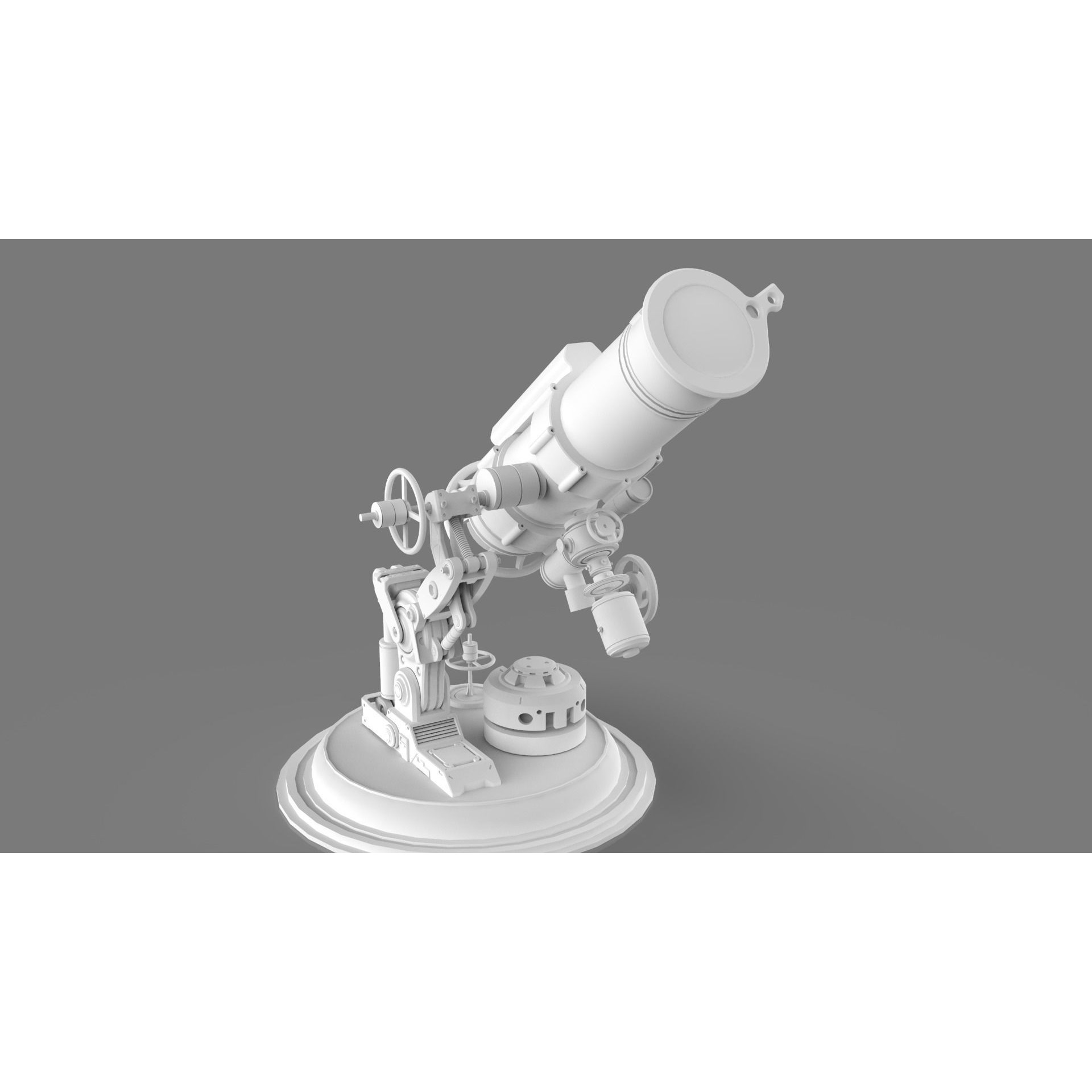 Astronomical Telescope - Untextured 3D Model - View 6