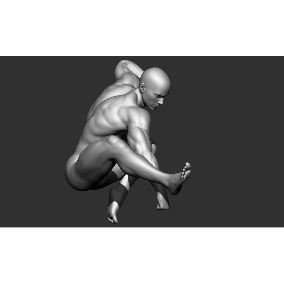 Fighting Poses 3D Model – Full Body Character Pack, OBJ & ZTL - View 17