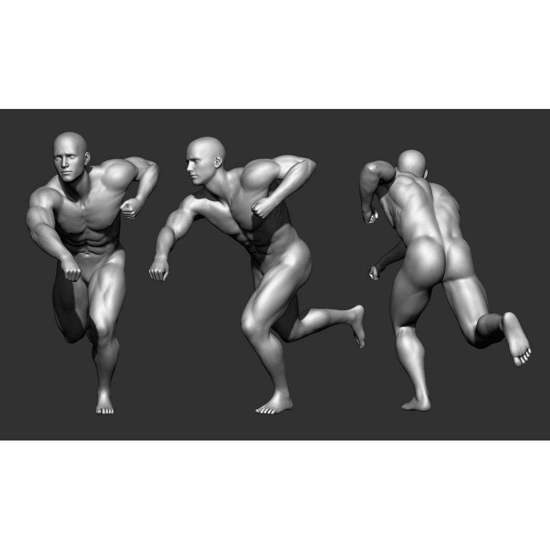 Fighting Poses 3D Model – Full Body Character Pack, OBJ & ZTL - View 29