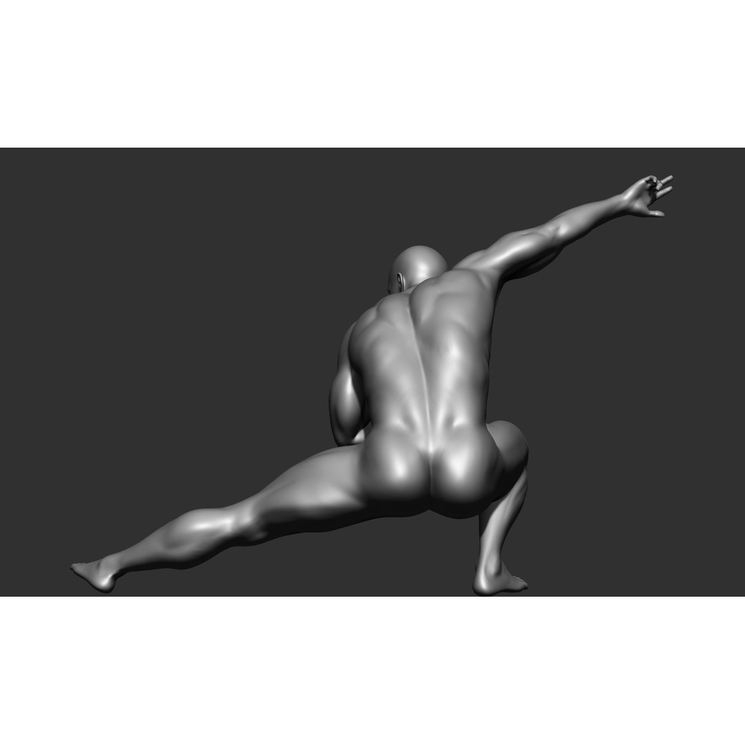 Fighting Poses 3D Model – Full Body Character Pack, OBJ & ZTL - View 34