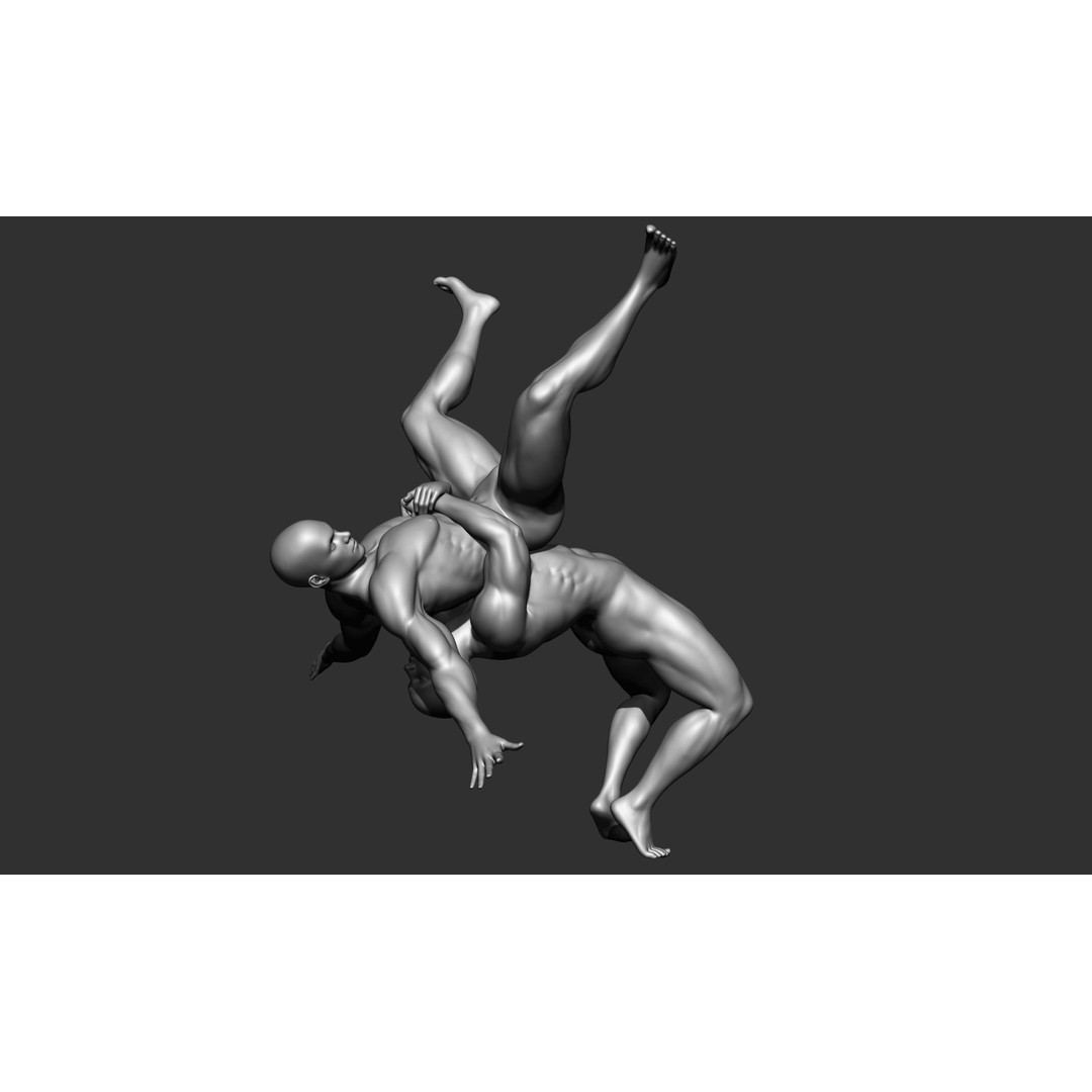 Fighting Poses 3D Model – Full Body Character Pack, OBJ & ZTL - View 5