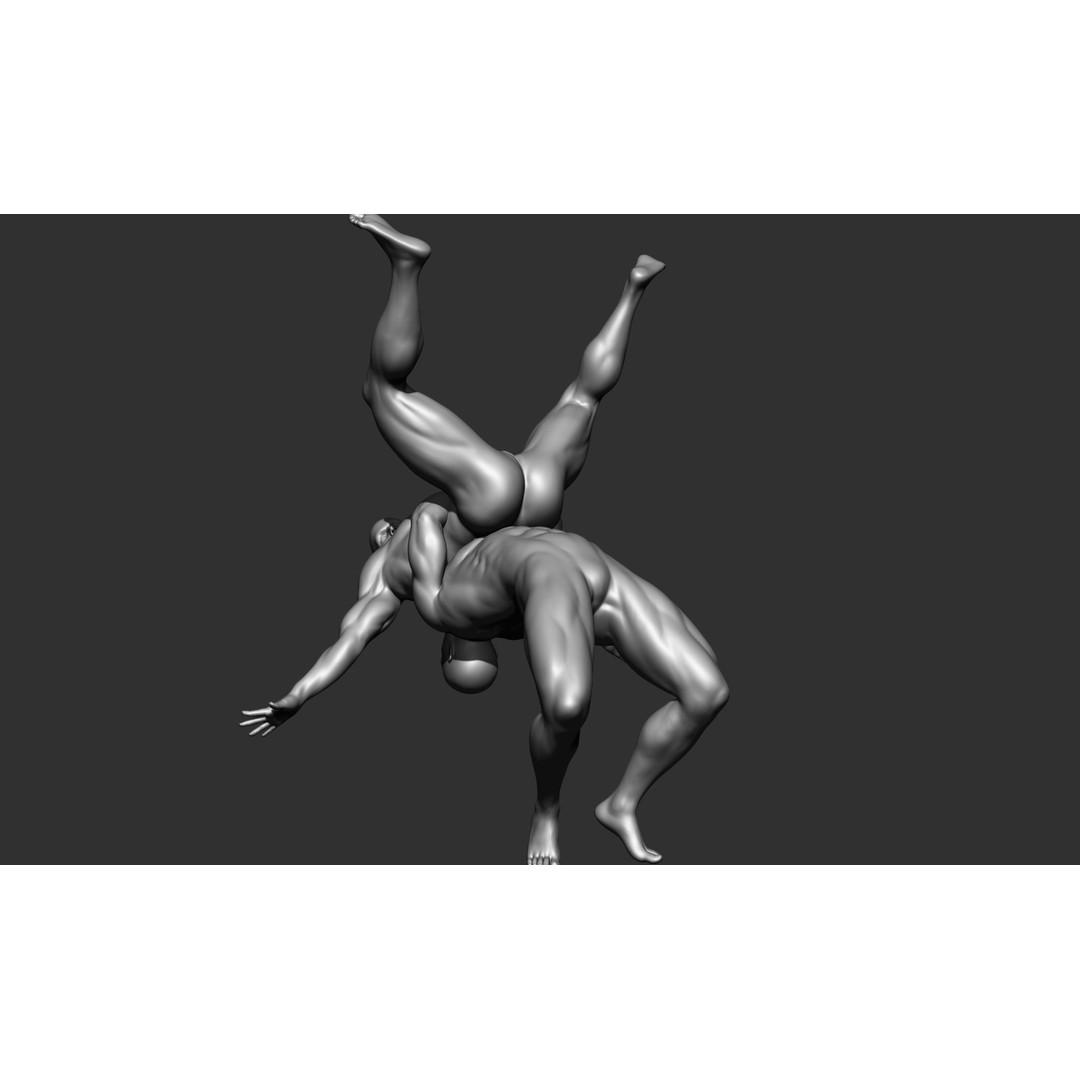 Fighting Poses 3D Model – Full Body Character Pack, OBJ & ZTL - View 7