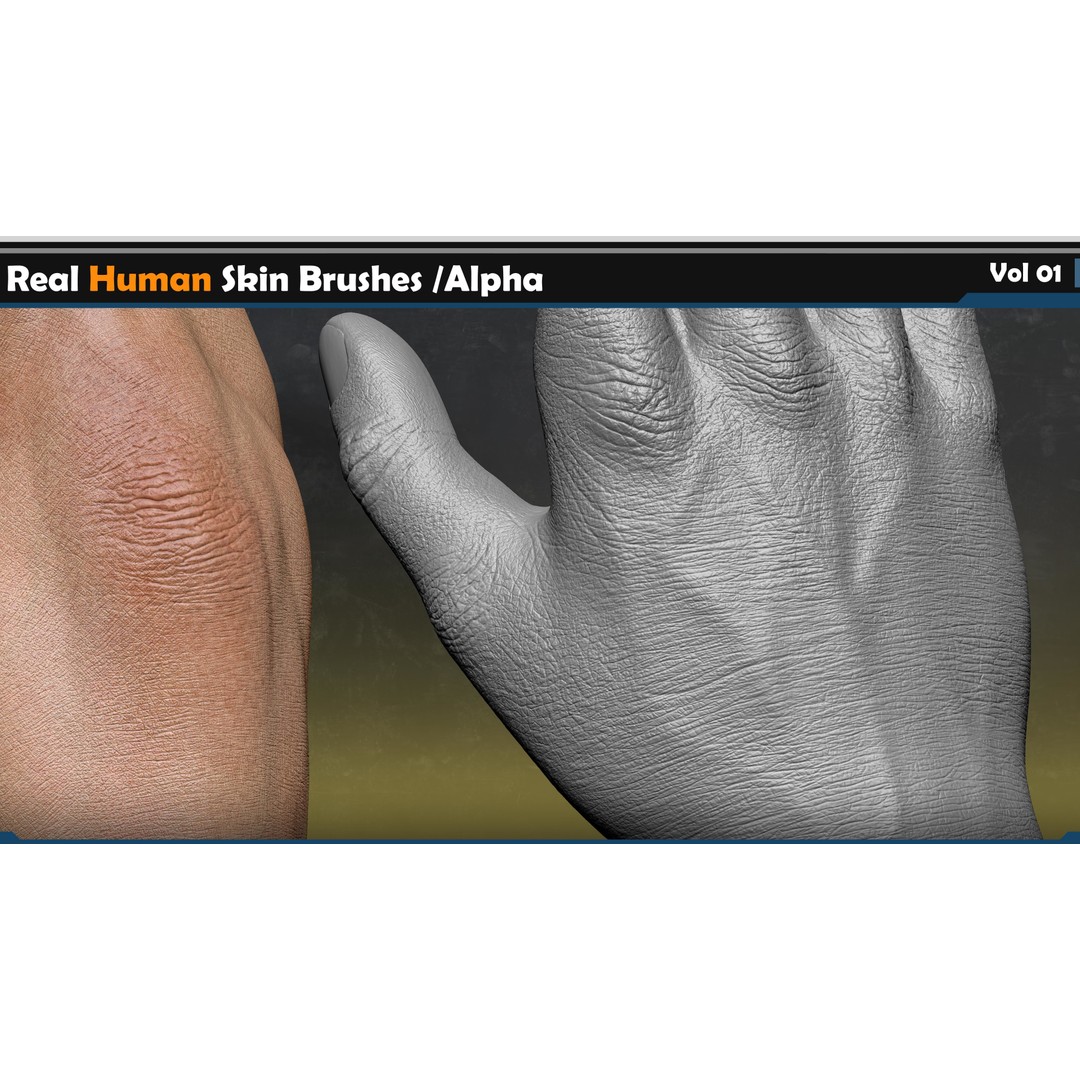 Real Human Skin Brushes 3D Model – Alpha Vol 01, ZBrush & Blender - View 5