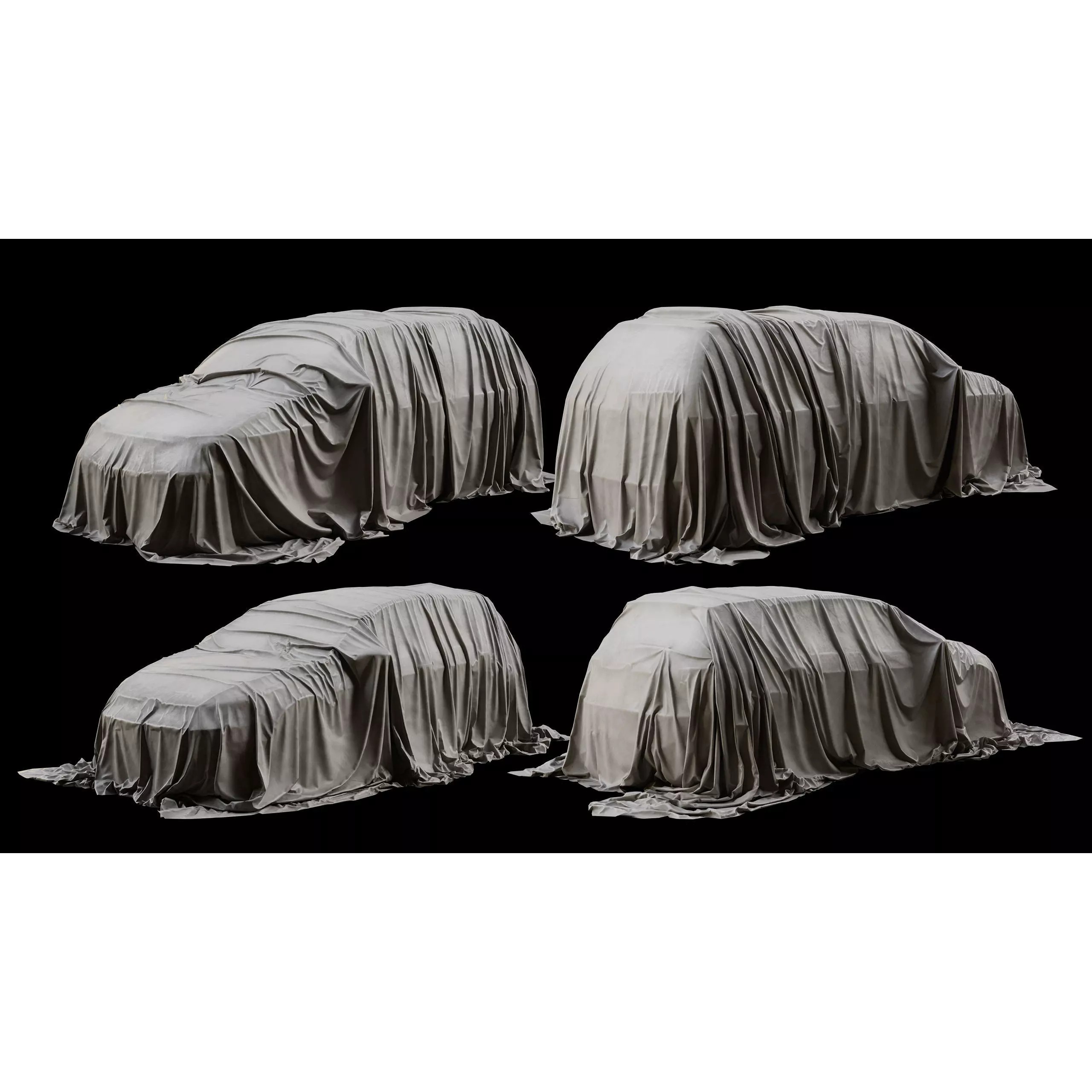 Standart Car Covers Collection - Low-Poly Game-Ready 3D Model - View 10