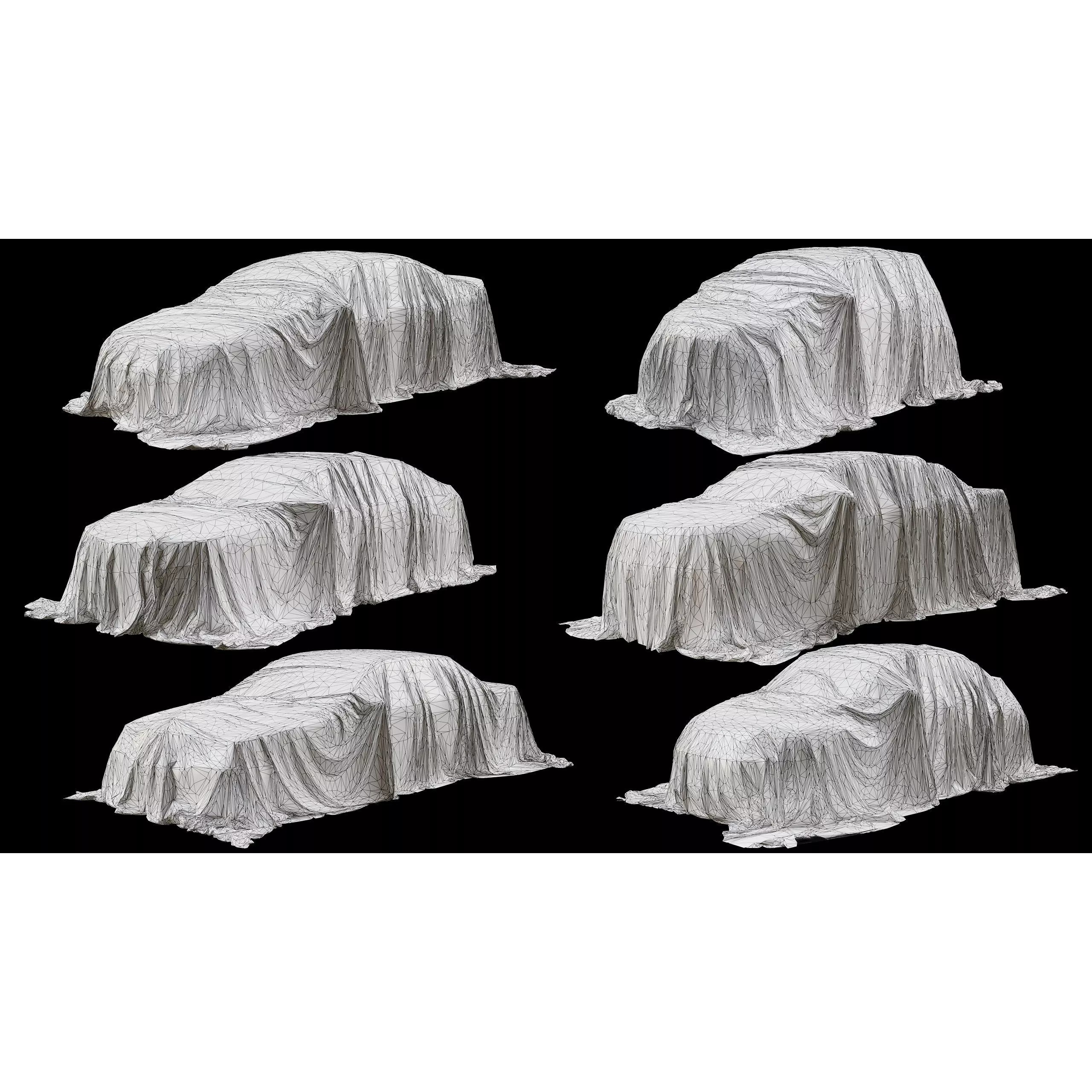 Standart Car Covers Collection - Low-Poly Game-Ready 3D Model - View 11
