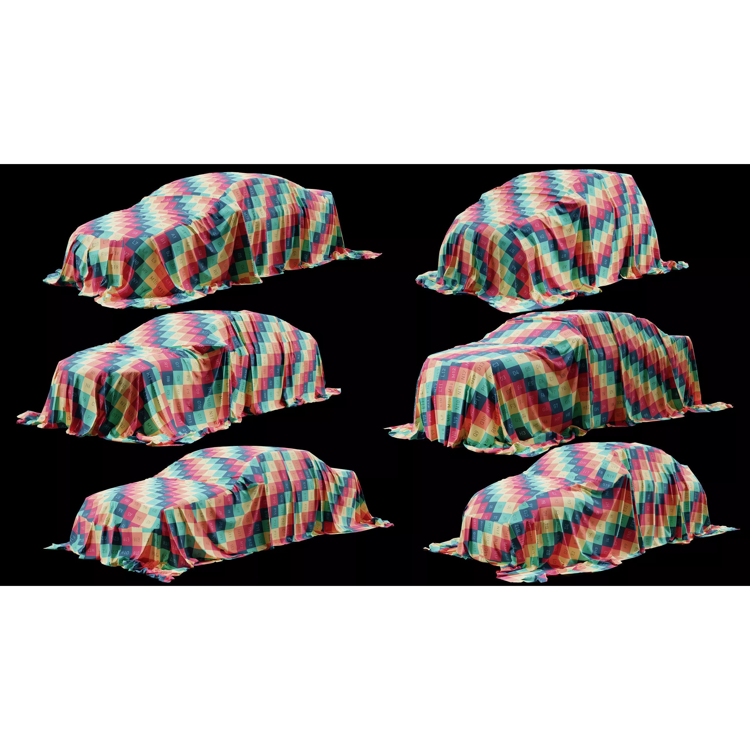 Standart Car Covers Collection - Low-Poly Game-Ready 3D Model - View 13