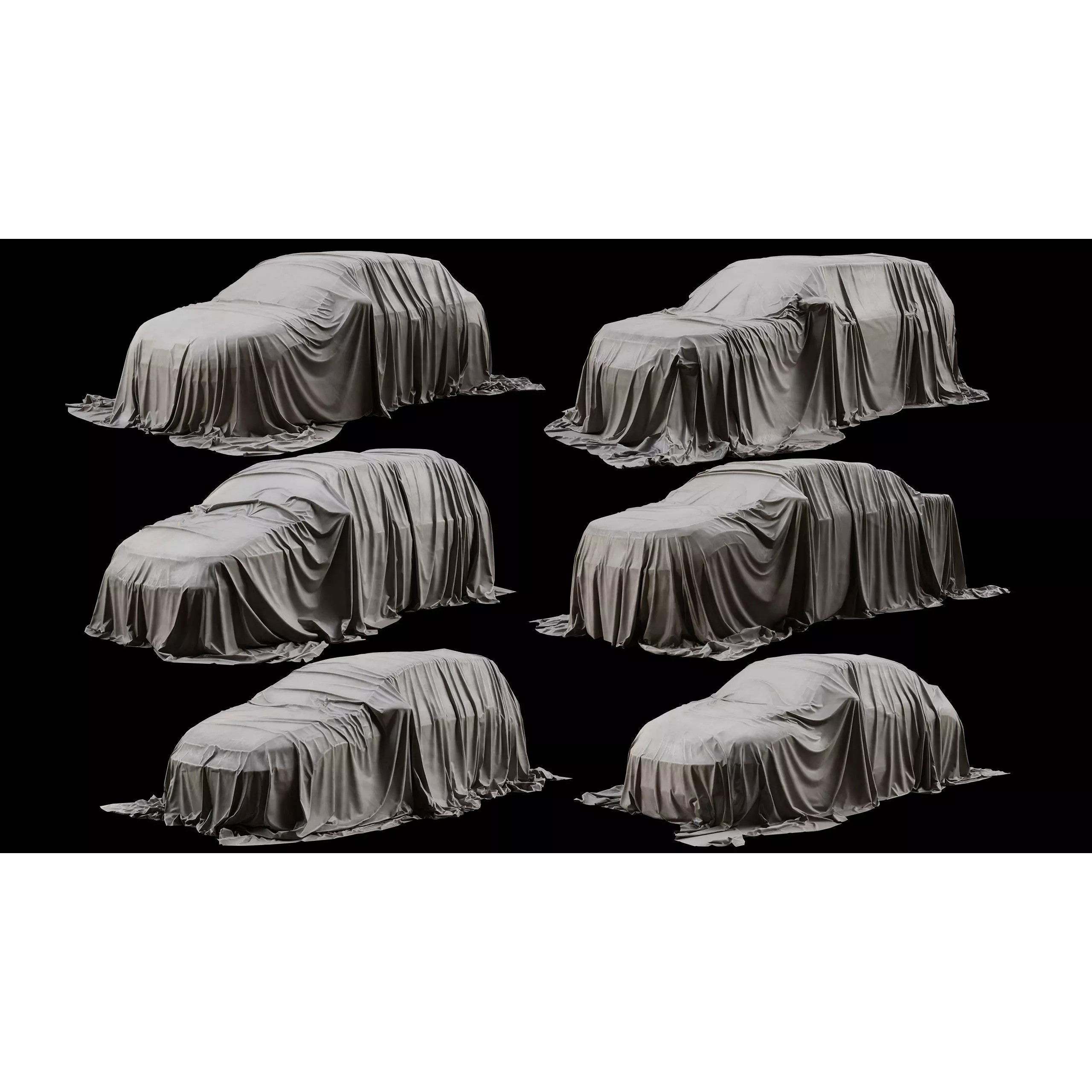 Standart Car Covers Collection - Low-Poly Game-Ready 3D Model - View 4