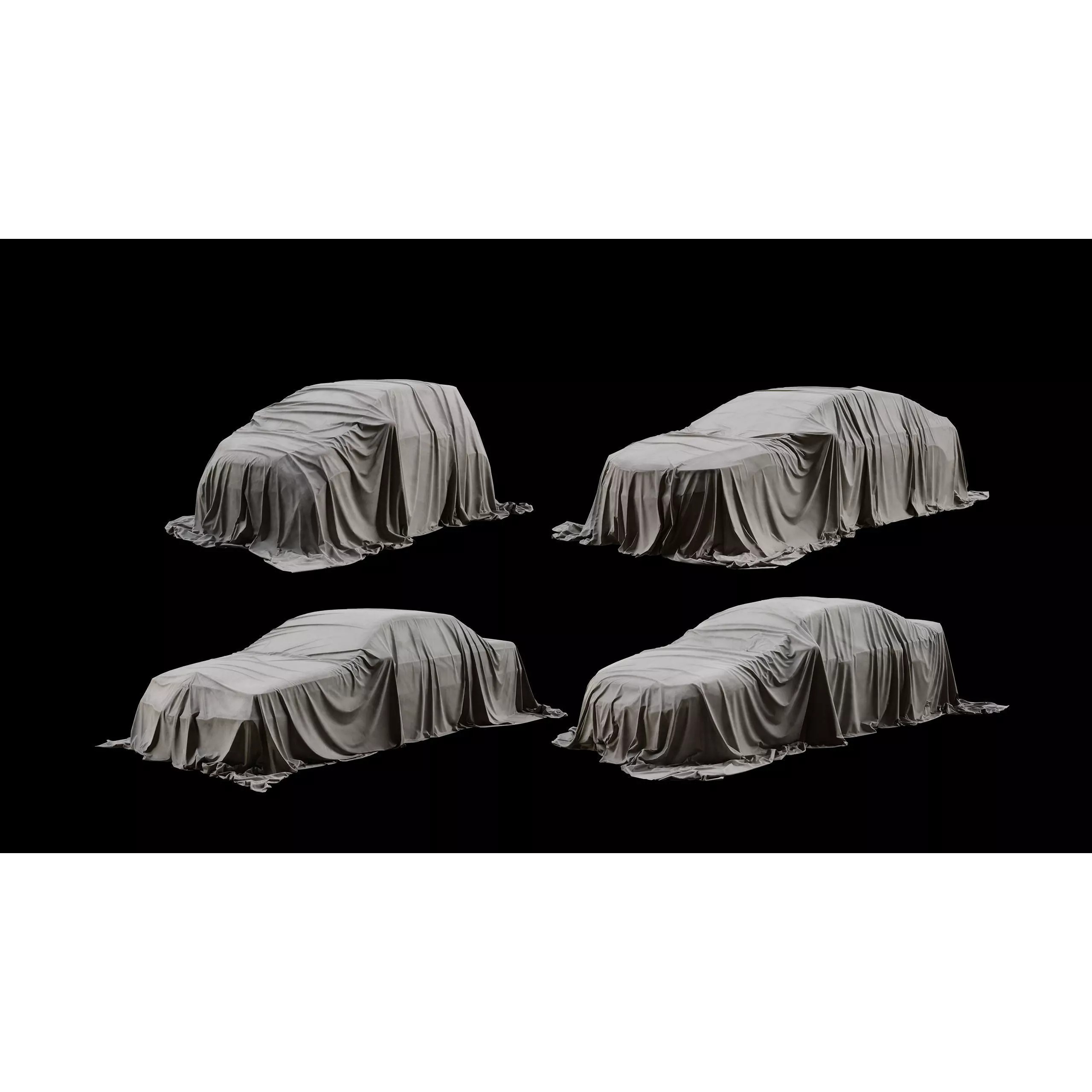 Standart Car Covers Collection - Low-Poly Game-Ready 3D Model - View 5