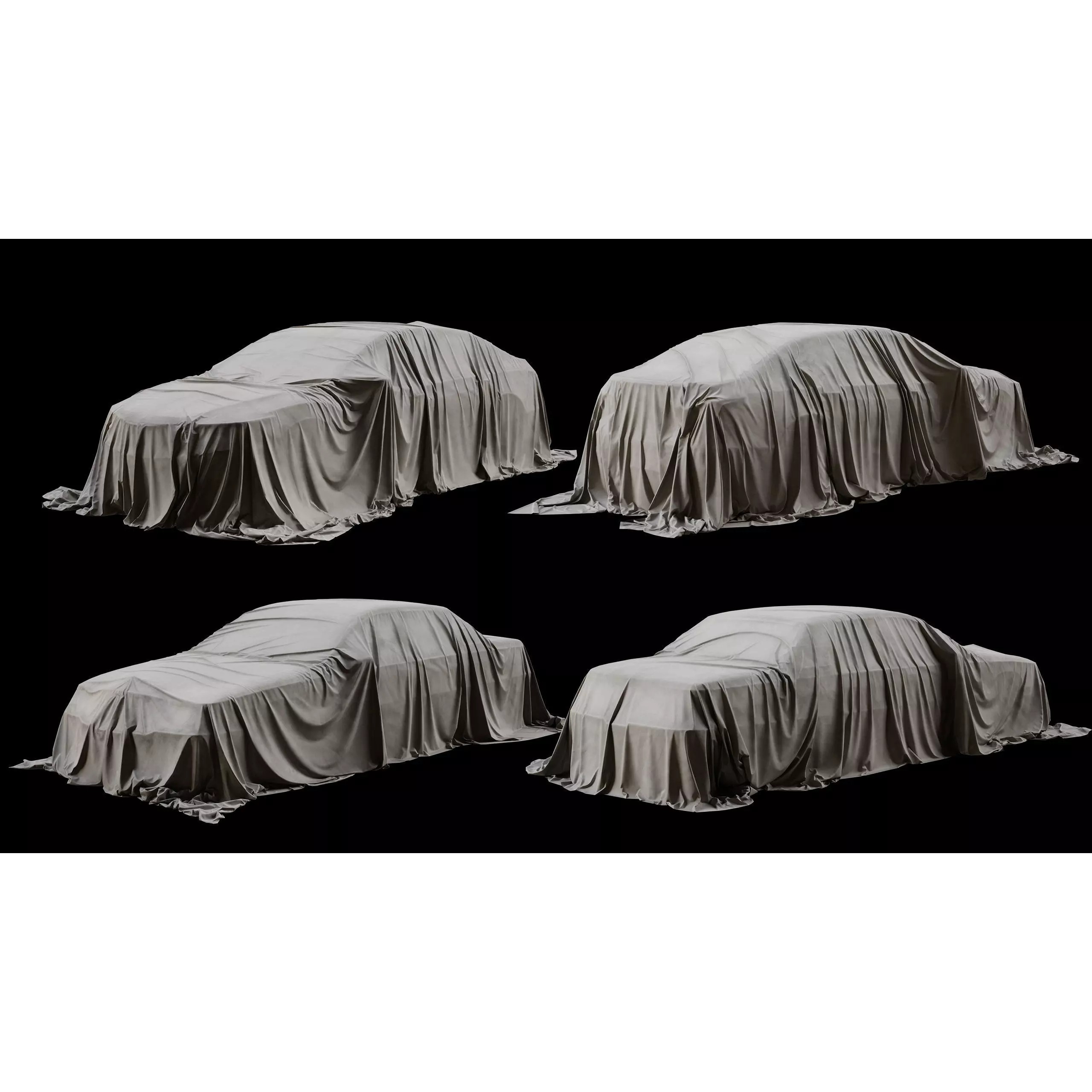 Standart Car Covers Collection - Low-Poly Game-Ready 3D Model - View 6