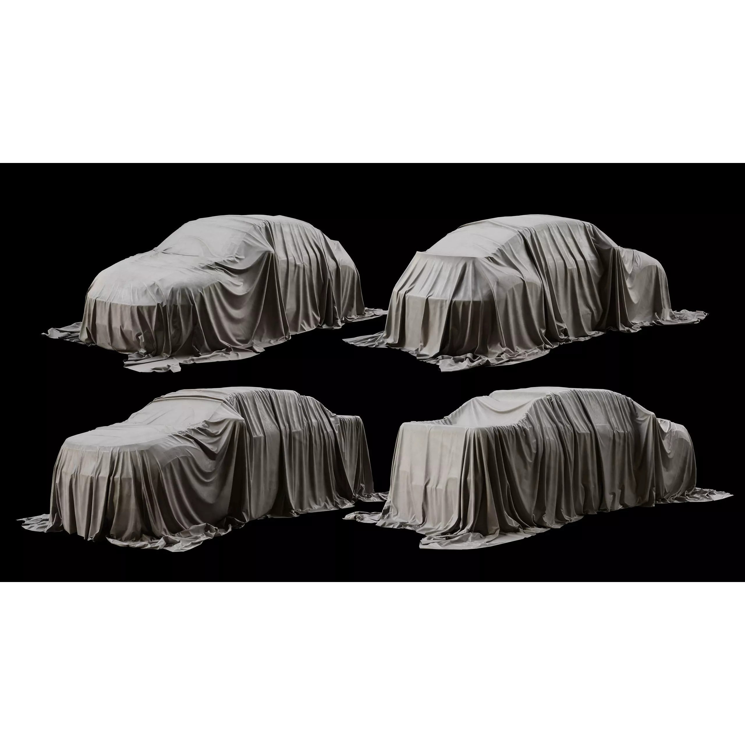 Standart Car Covers Collection - Low-Poly Game-Ready 3D Model - View 8