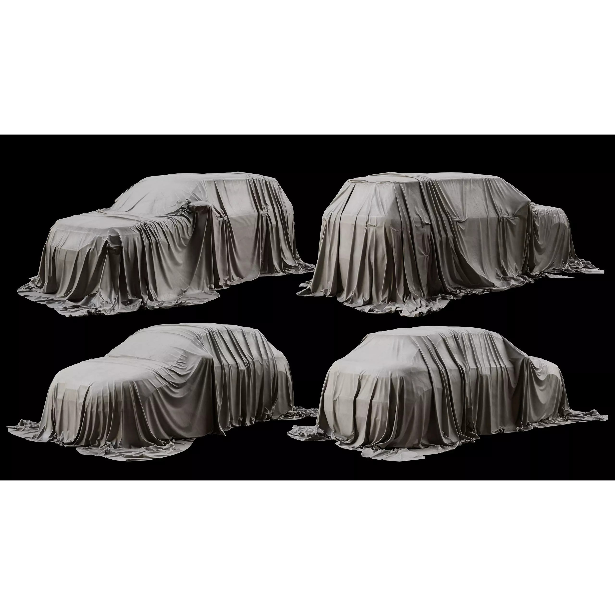 Standart Car Covers Collection - Low-Poly Game-Ready 3D Model - View 9