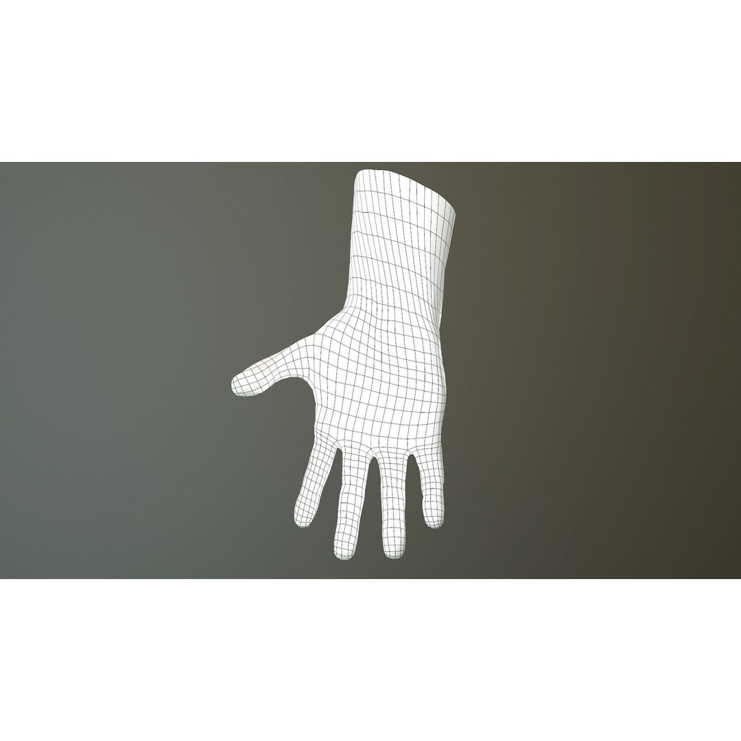 Male Hand 3D Model – Low Poly Rigged Asset with PBR Textures