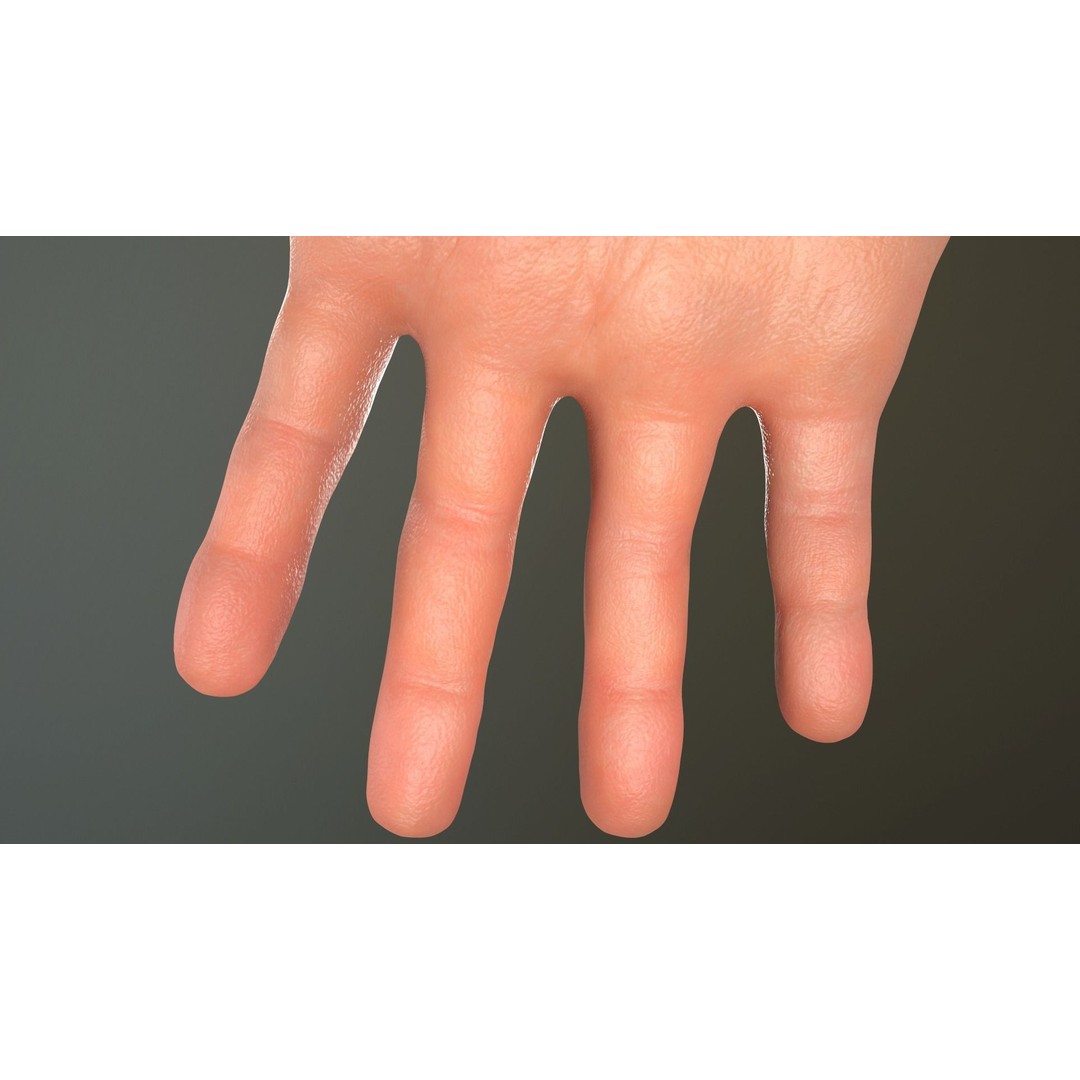 Male Hand 3D Model – Low Poly Rigged Asset with PBR Textures - View 19