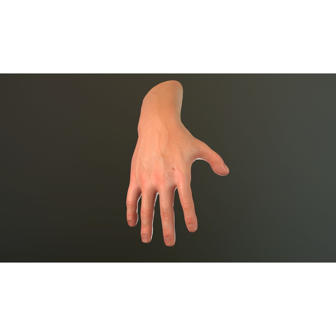 Male Hand 3D Model – Low Poly Rigged Asset with PBR Textures - View 25