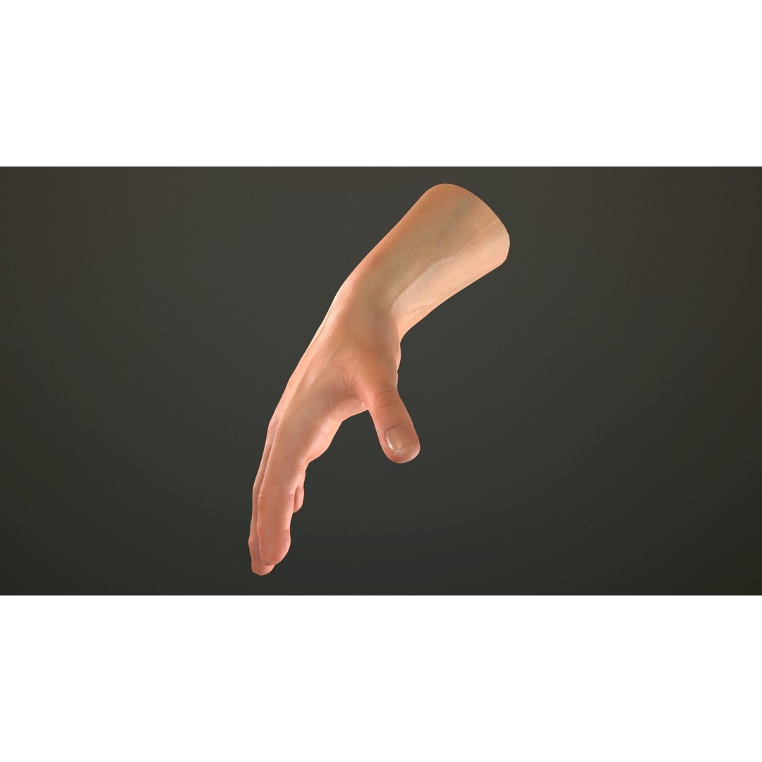 Male Hand 3D Model – Low Poly Rigged Asset with PBR Textures - View 26