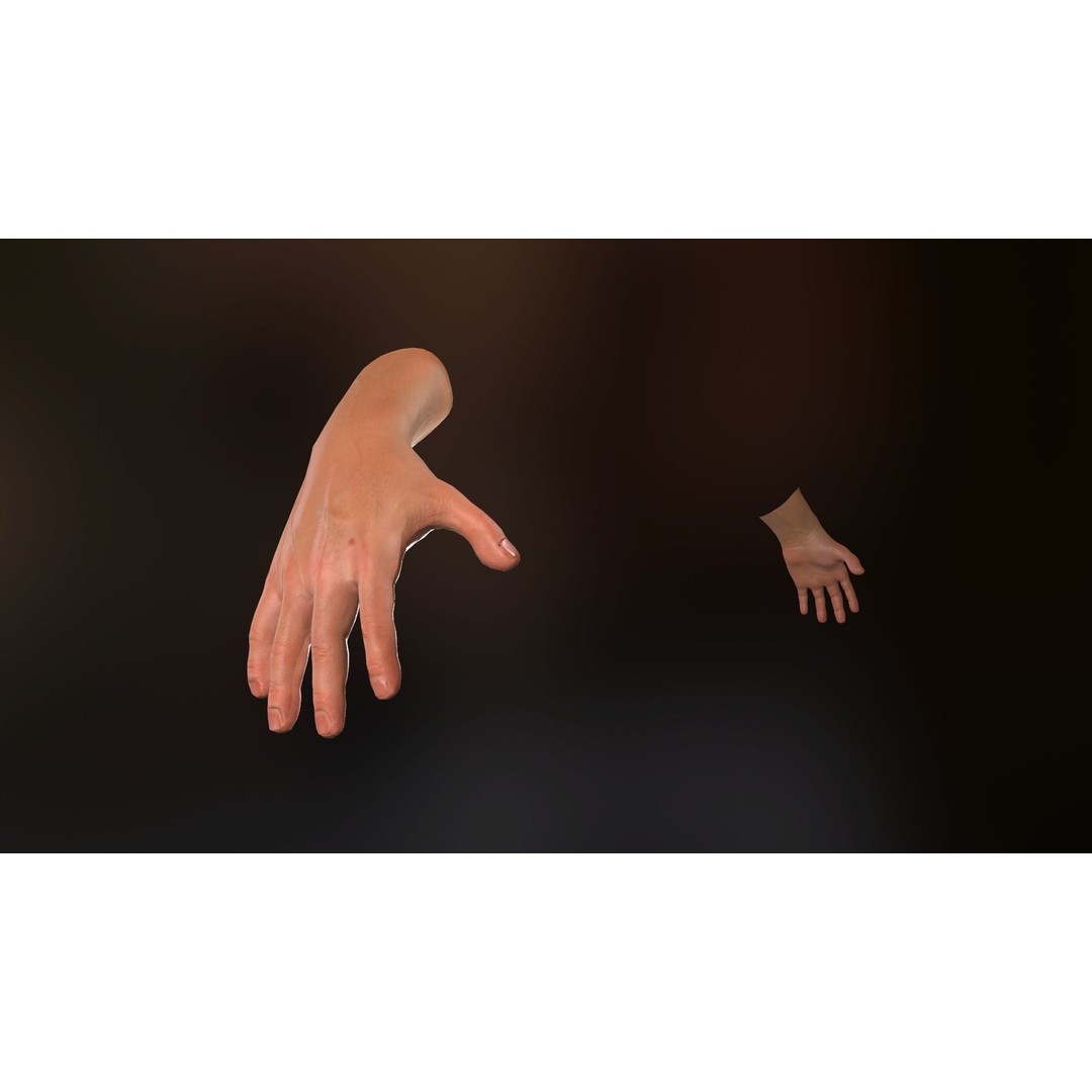 Male Hand 3D Model – Low Poly Rigged Asset with PBR Textures - View 29