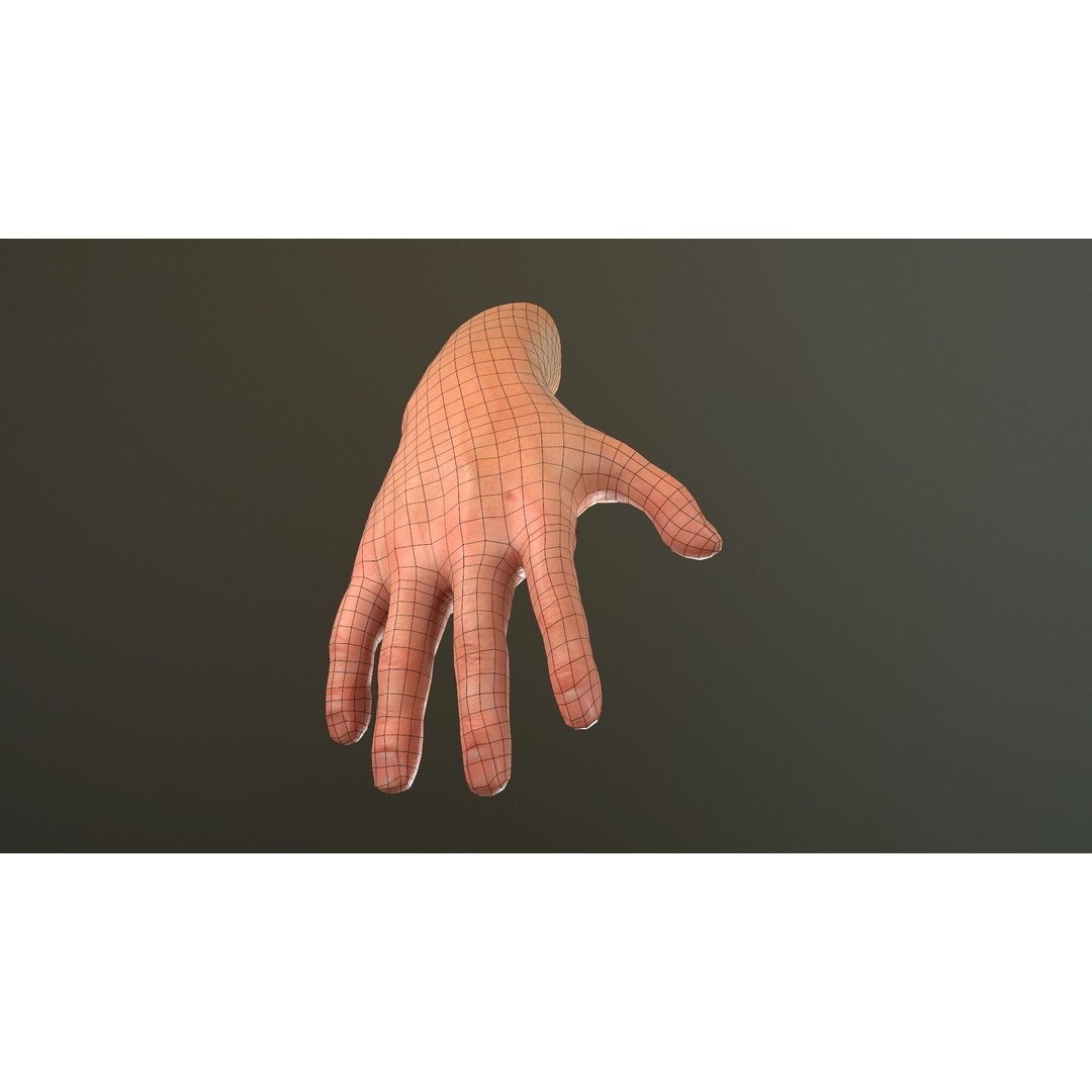 Male Hand 3D Model – Low Poly Rigged Asset with PBR Textures - View 32