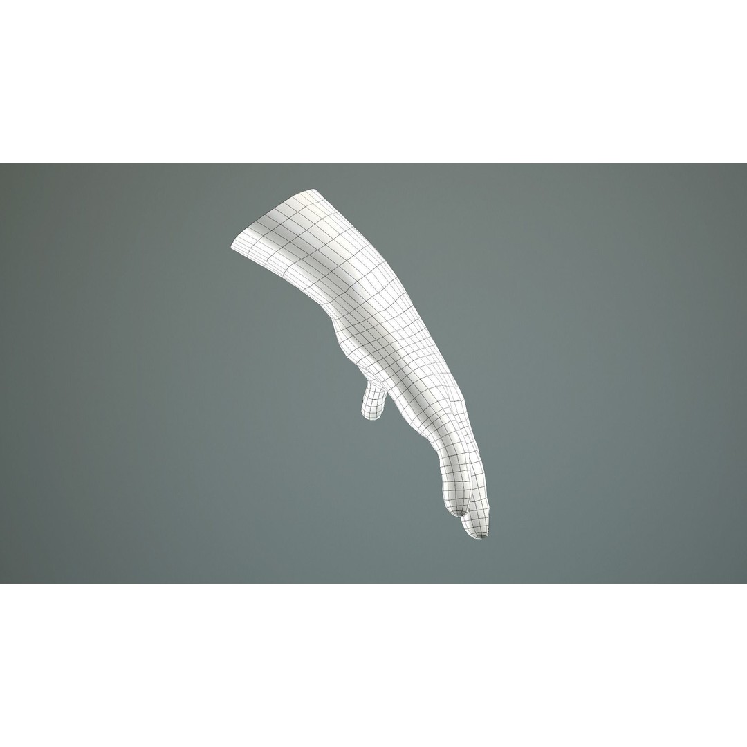 Male Hand 3D Model – Low Poly Rigged Asset with PBR Textures - View 37