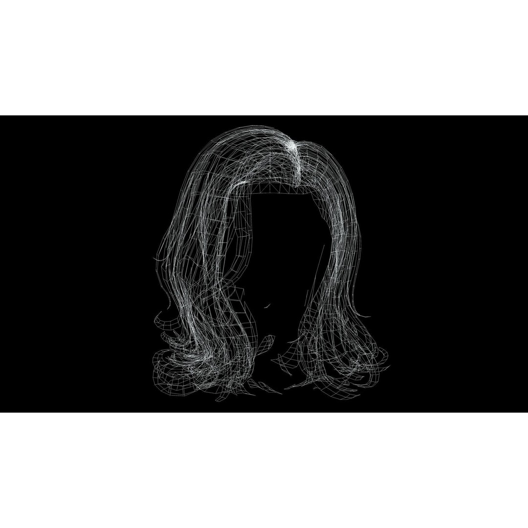 Short Feathered Hair 3D Model – Low Poly, Game Ready, PBR Textures - View 13