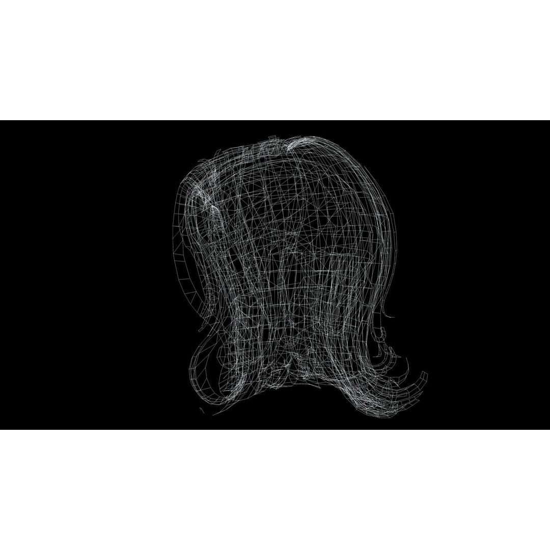 Short Feathered Hair 3D Model – Low Poly, Game Ready, PBR Textures - View 14