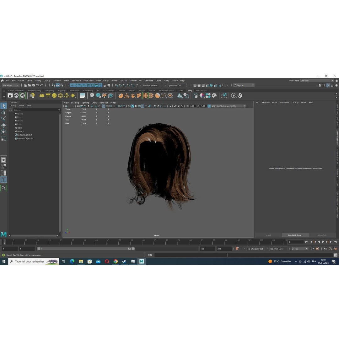 Short Feathered Hair 3D Model – Low Poly, Game Ready, PBR Textures - View 15
