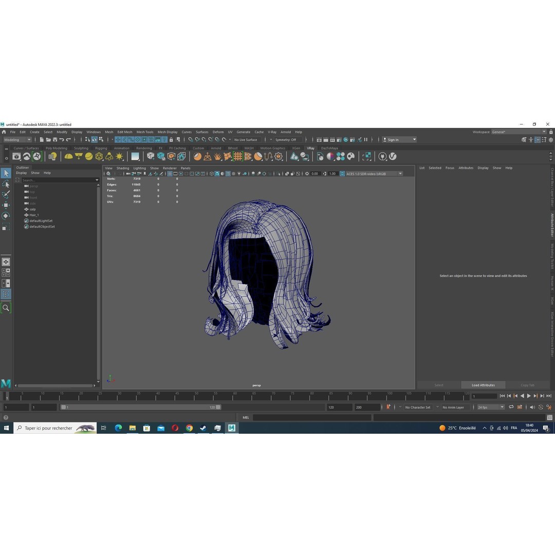 Short Feathered Hair 3D Model – Low Poly, Game Ready, PBR Textures - View 17