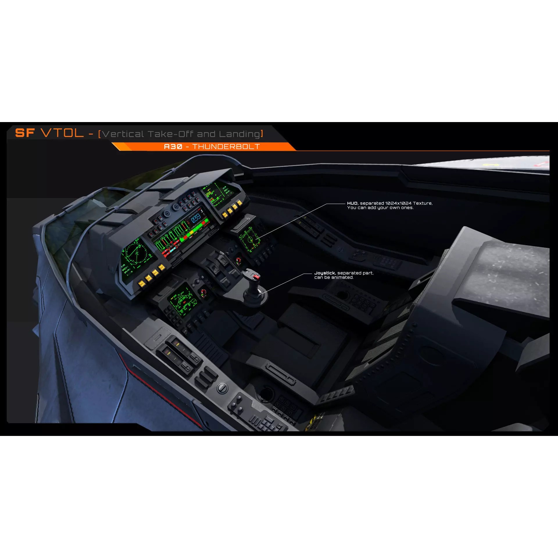 A30 Thunderbolt - Low-Poly Game-Ready 3D Model - View 11