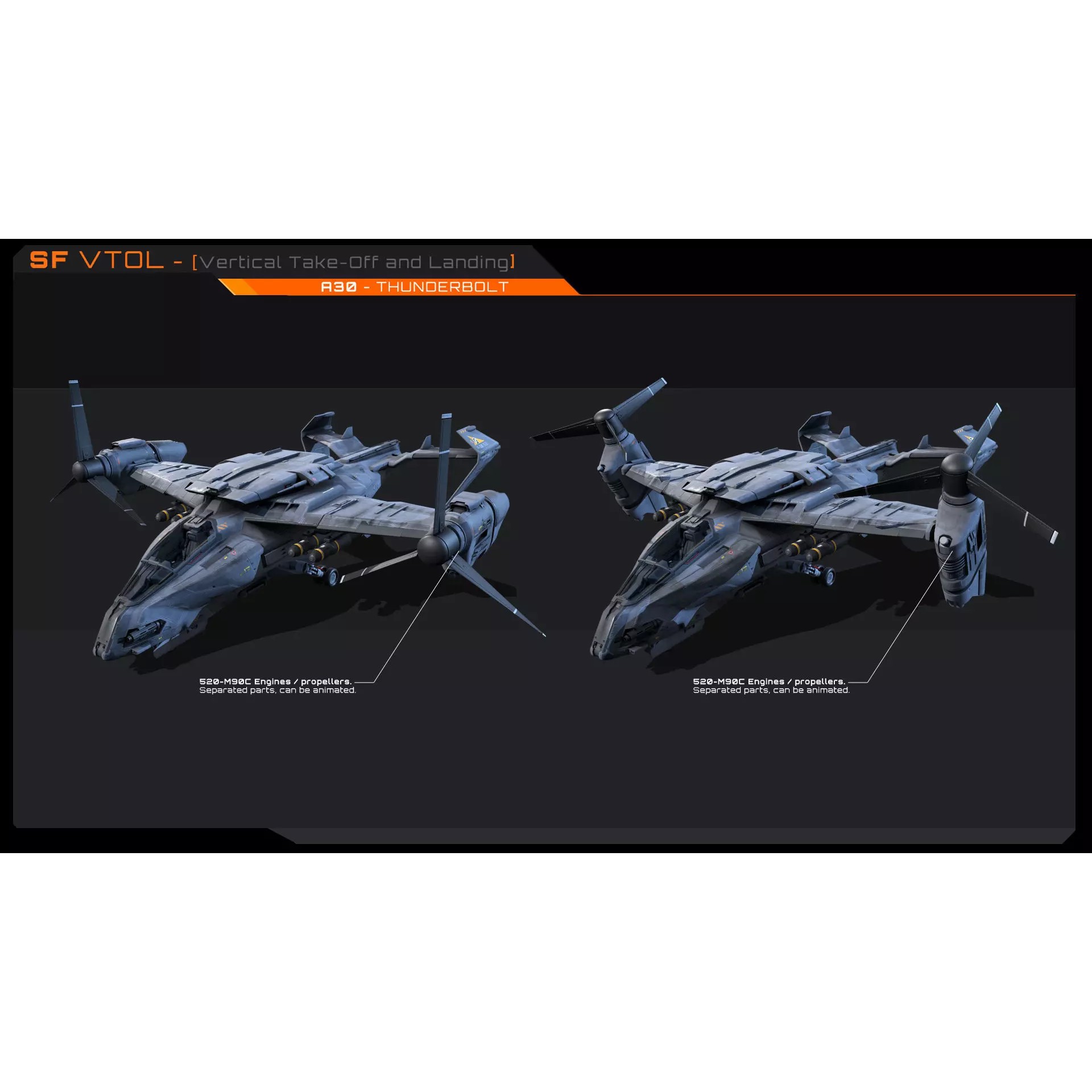 A30 Thunderbolt - Low-Poly Game-Ready 3D Model - View 6