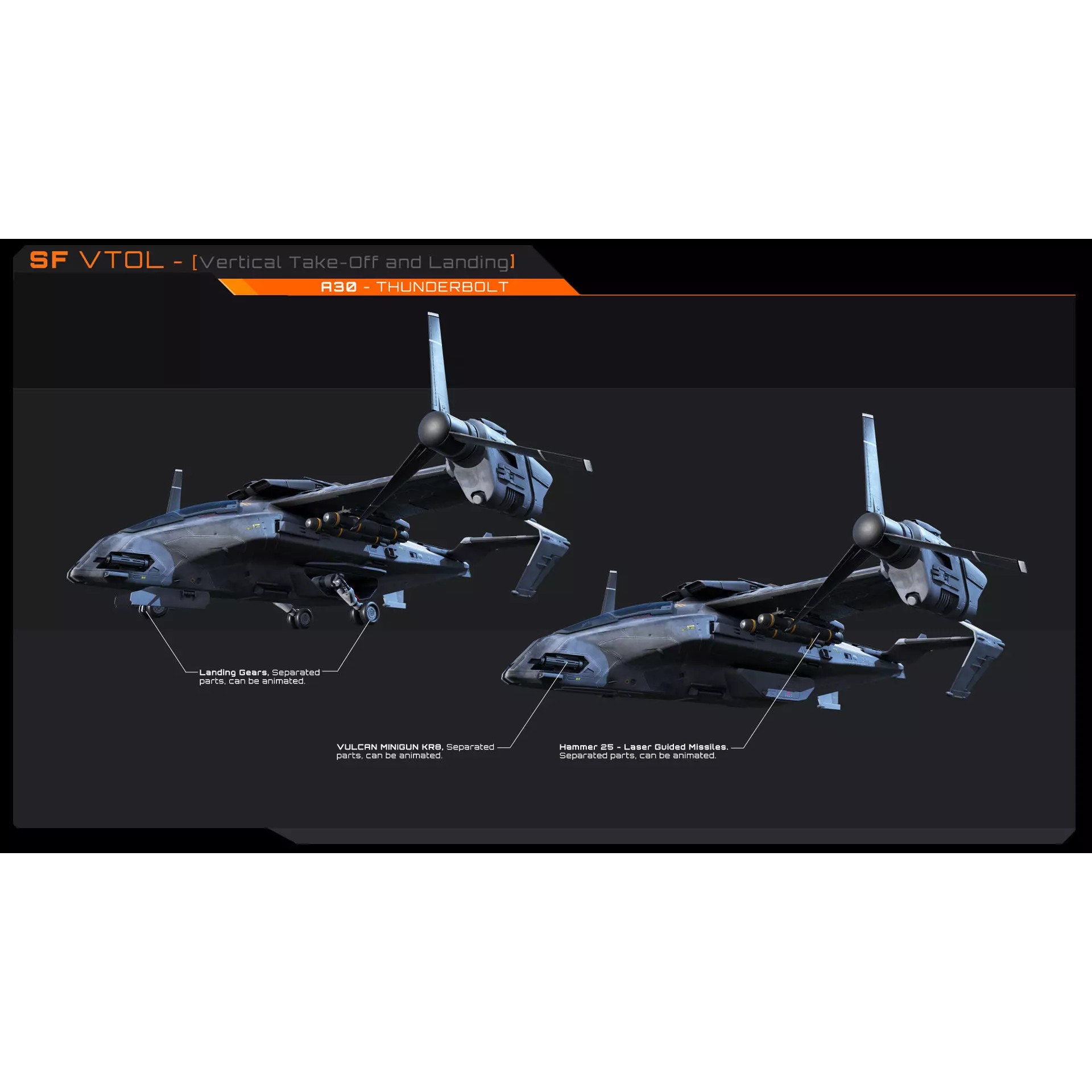 A30 Thunderbolt - Low-Poly Game-Ready 3D Model - View 9