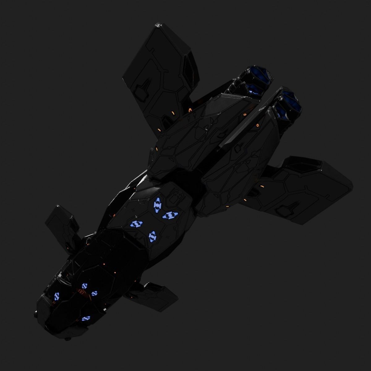 Space Orca - Game-Ready 3D Model - View 4