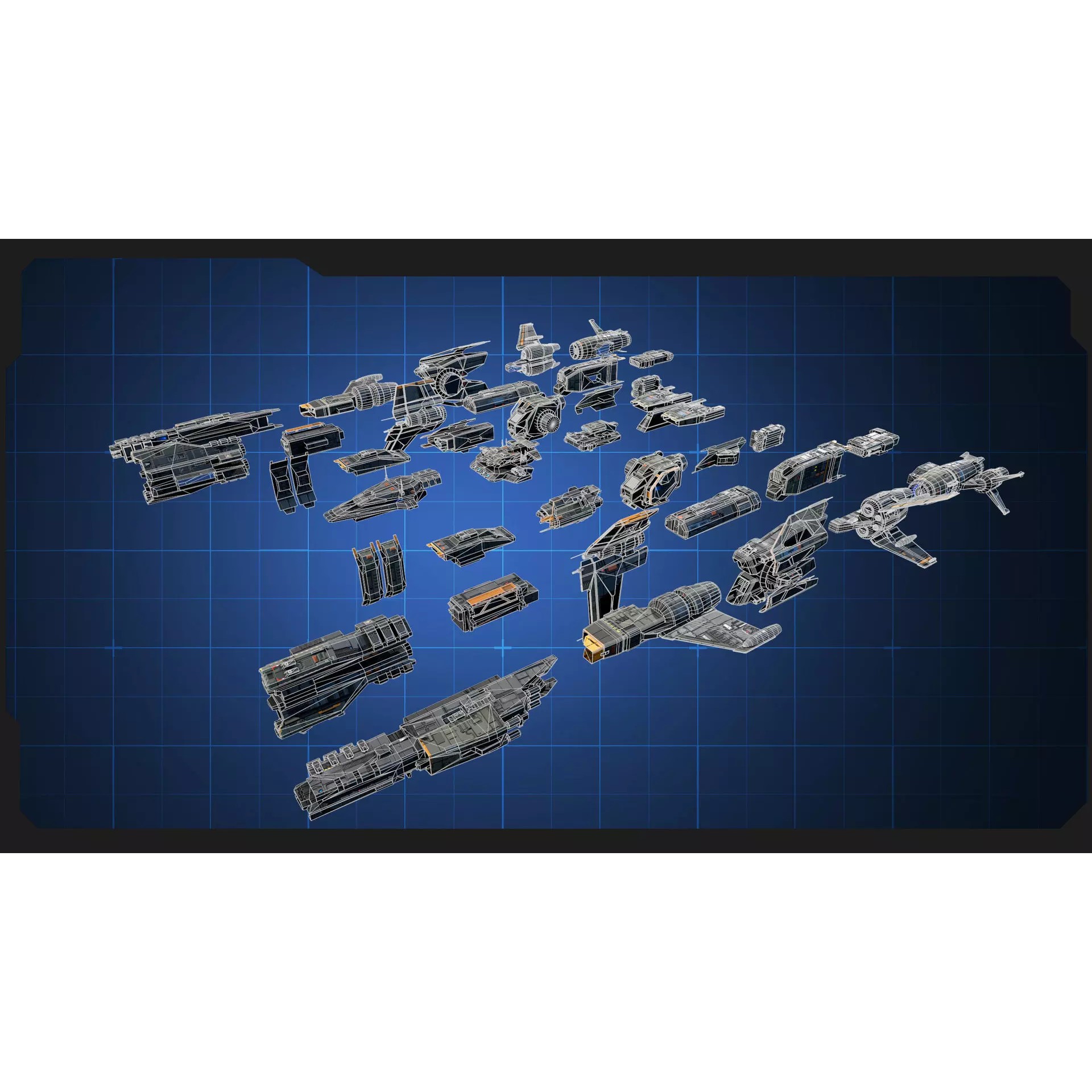 STARSHIPS - Low-Poly Game-Ready 3D Model