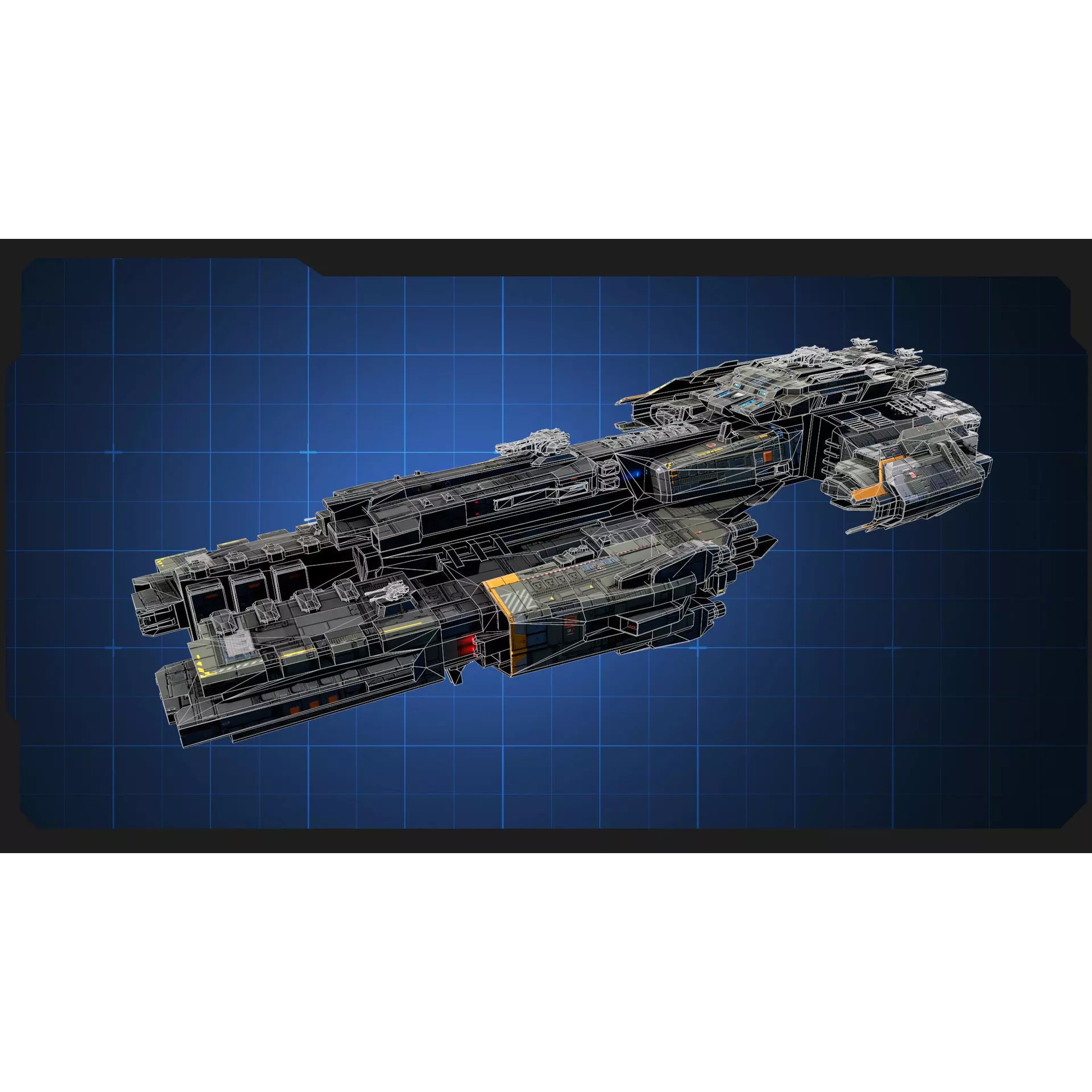 STARSHIPS - Low-Poly Game-Ready 3D Model - View 14