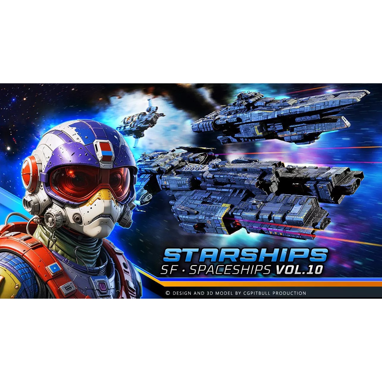 STARSHIPS - Low-Poly Game-Ready 3D Model - View 2