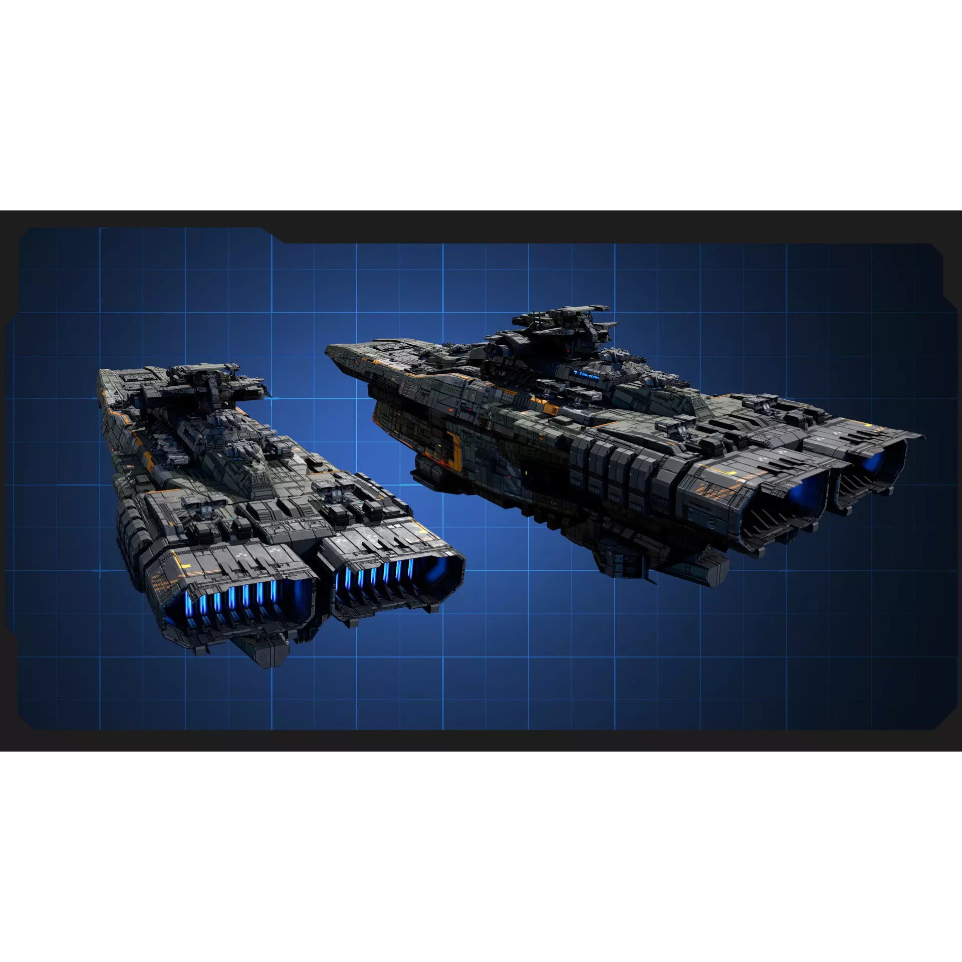 STARSHIPS - Low-Poly Game-Ready 3D Model - View 23