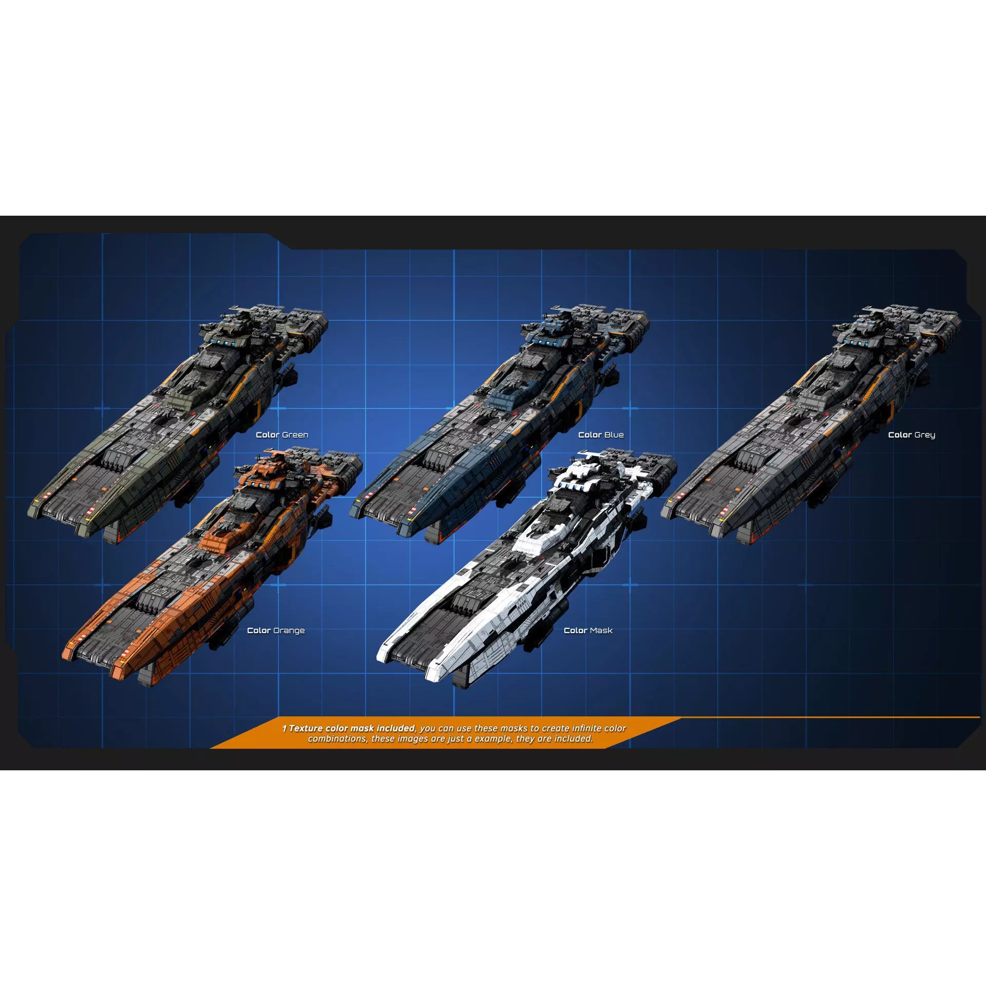 STARSHIPS - Low-Poly Game-Ready 3D Model - View 25