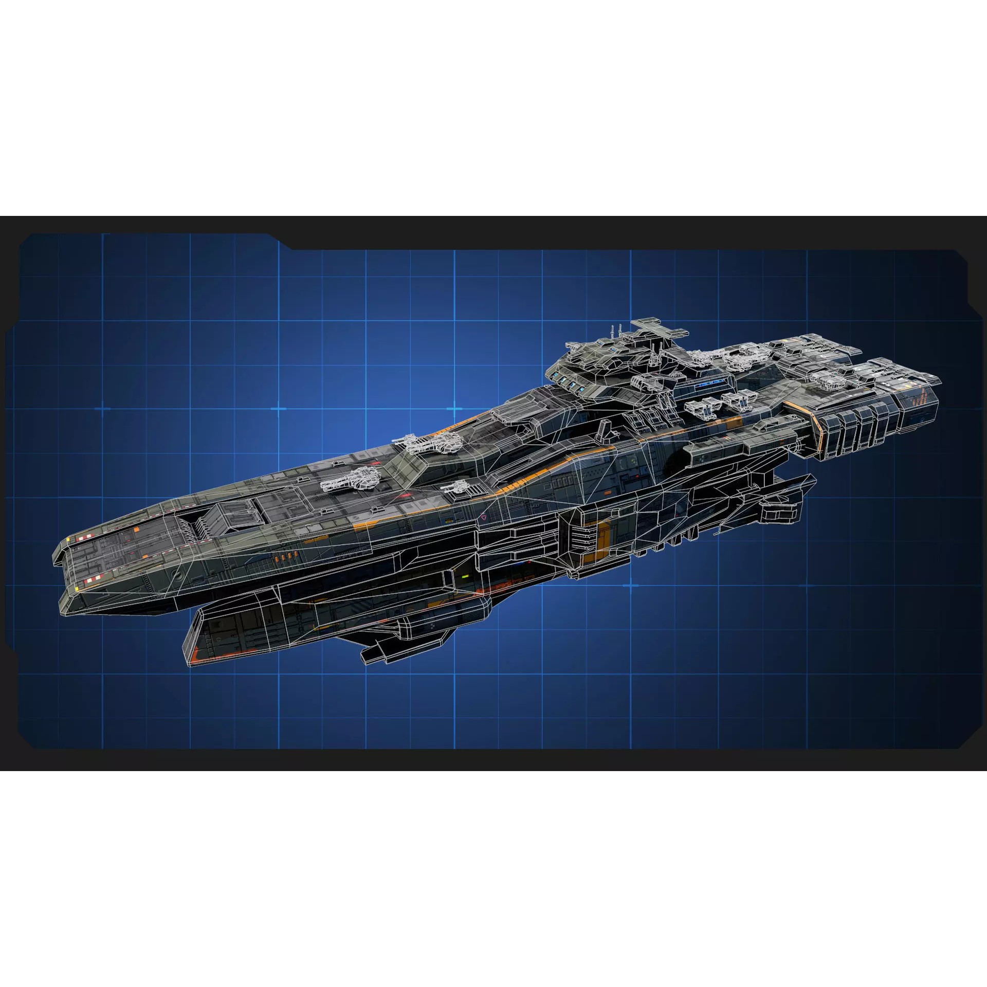 STARSHIPS - Low-Poly Game-Ready 3D Model - View 26