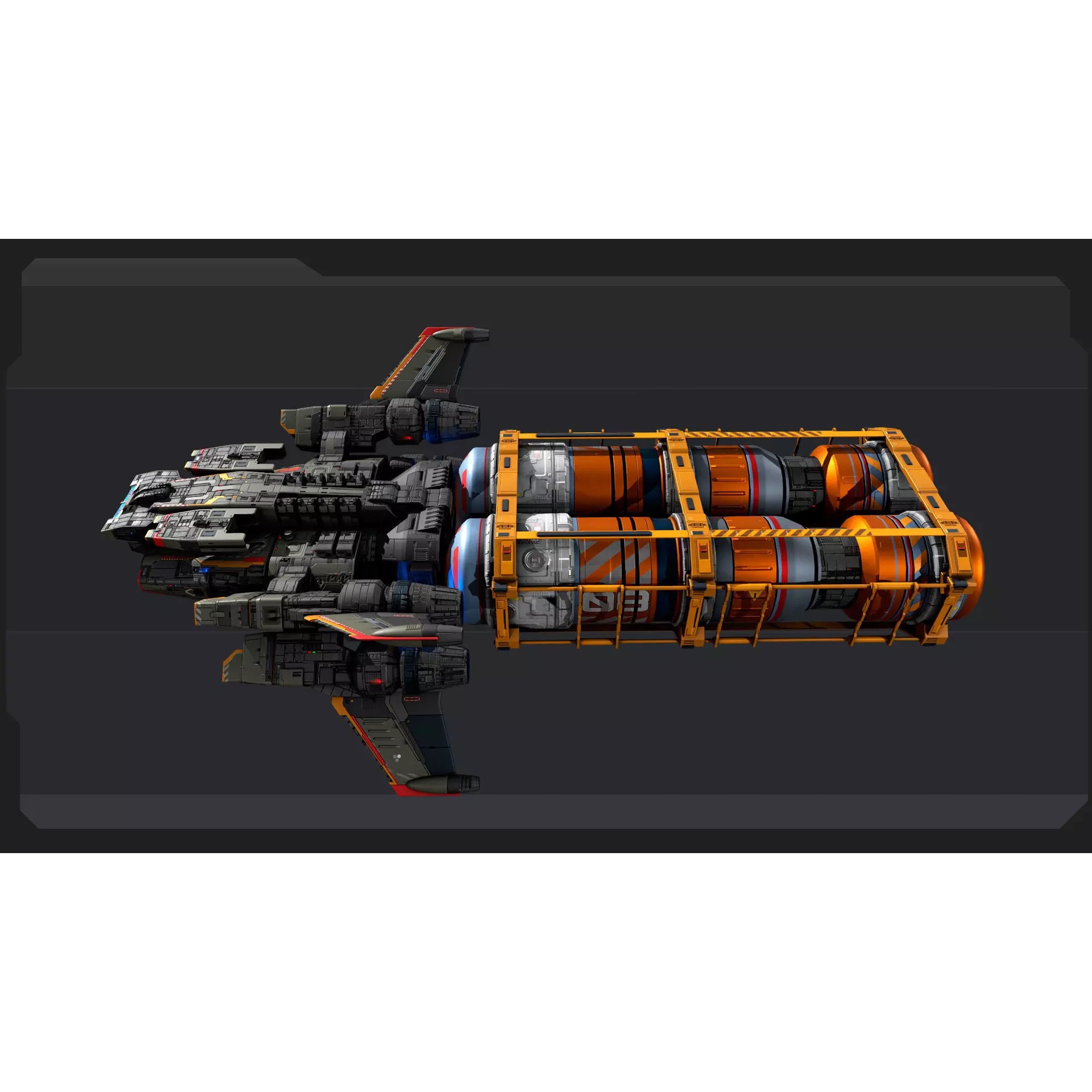 STARSHIPS - Low-Poly Game-Ready 3D Model - View 28