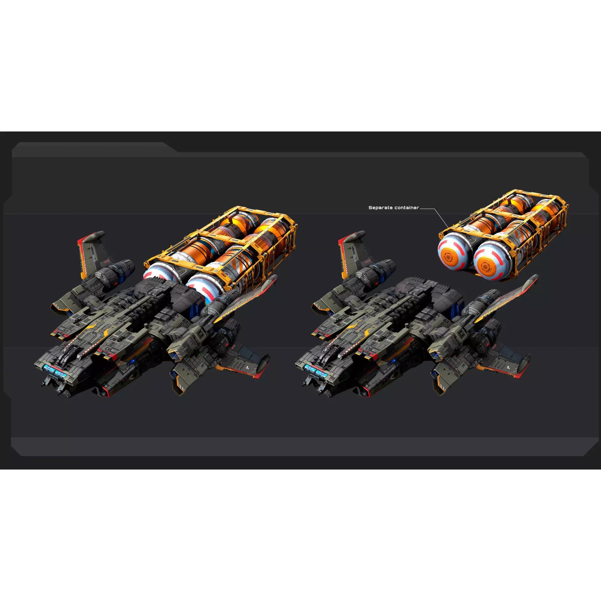 STARSHIPS - Low-Poly Game-Ready 3D Model - View 29