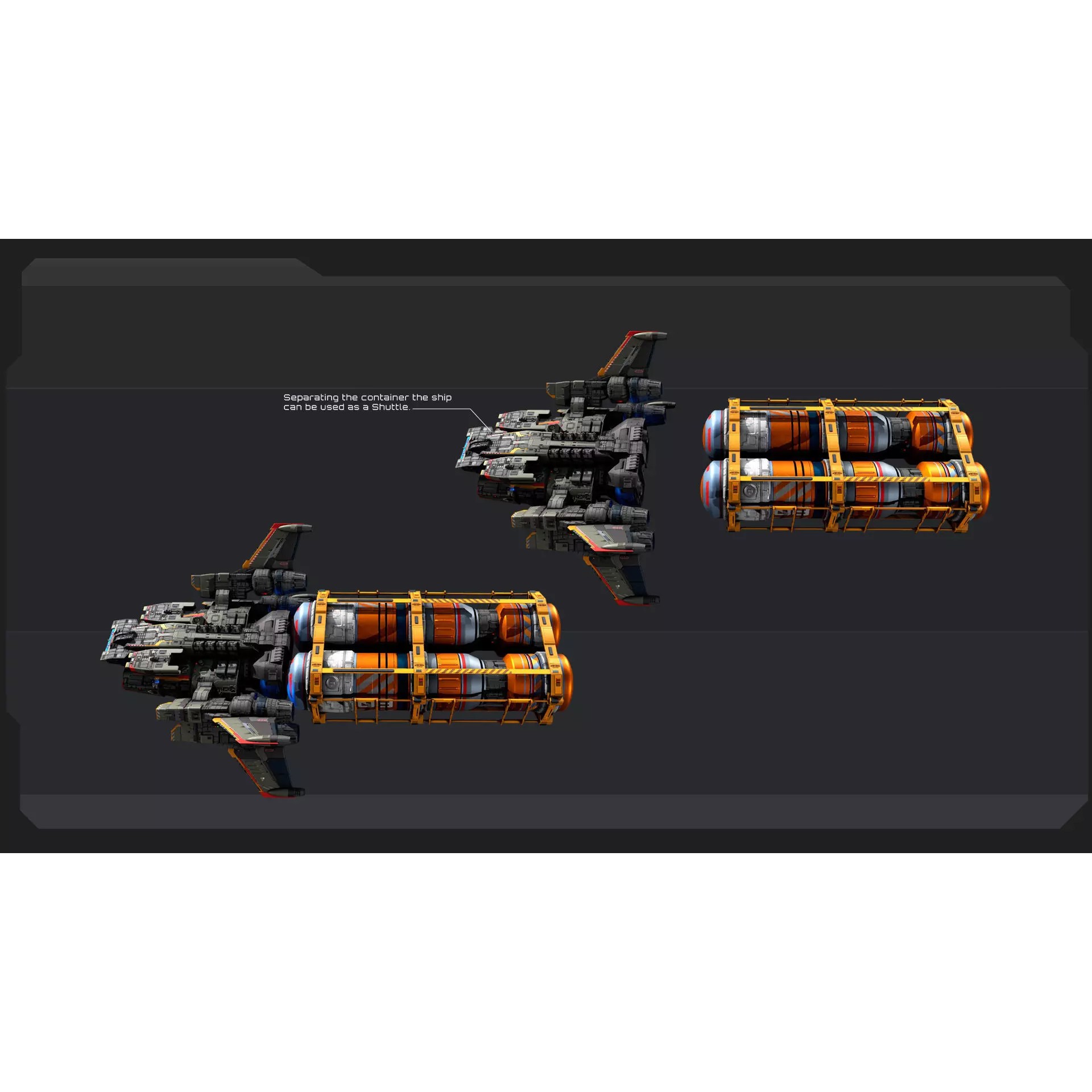 STARSHIPS - Low-Poly Game-Ready 3D Model - View 30