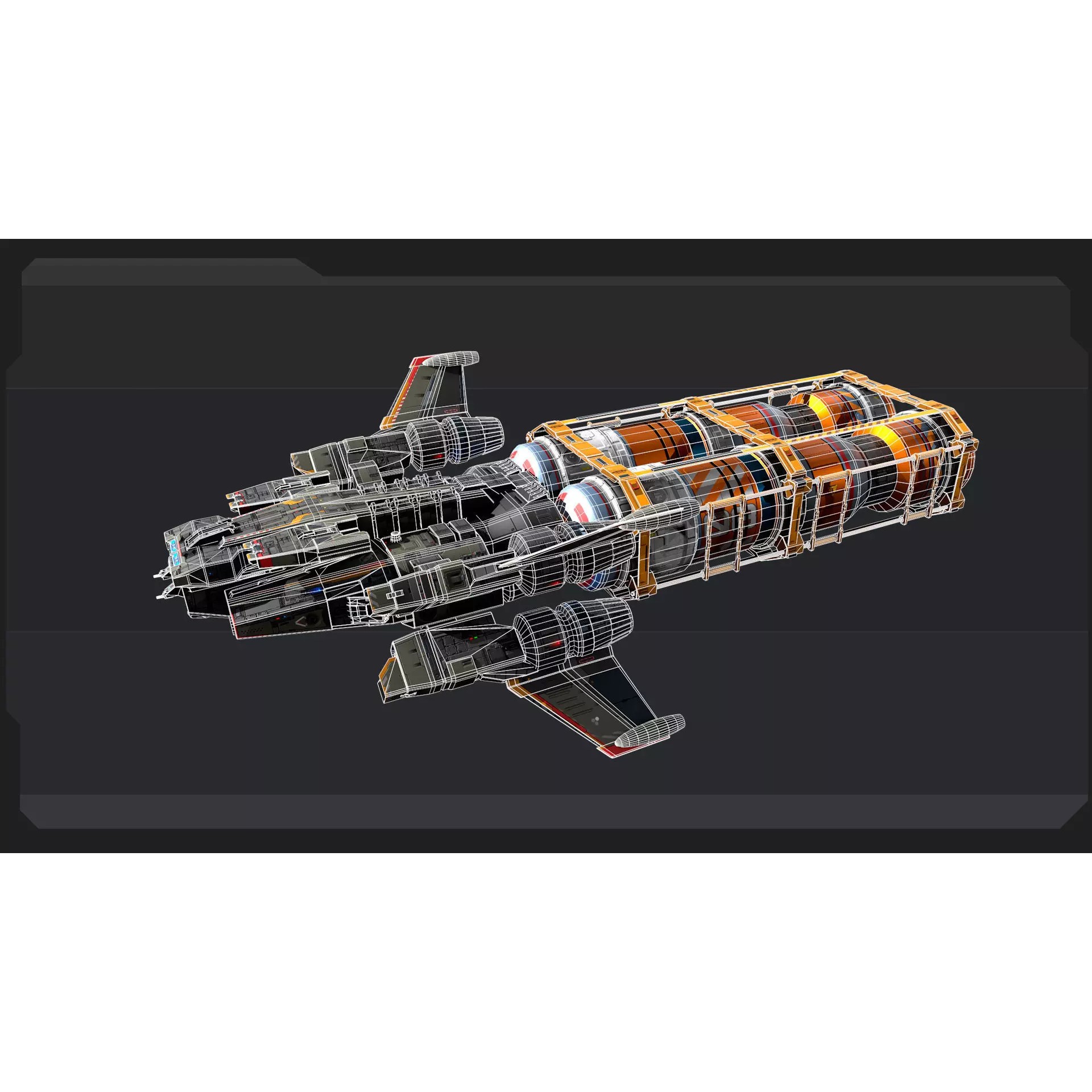 STARSHIPS - Low-Poly Game-Ready 3D Model - View 35