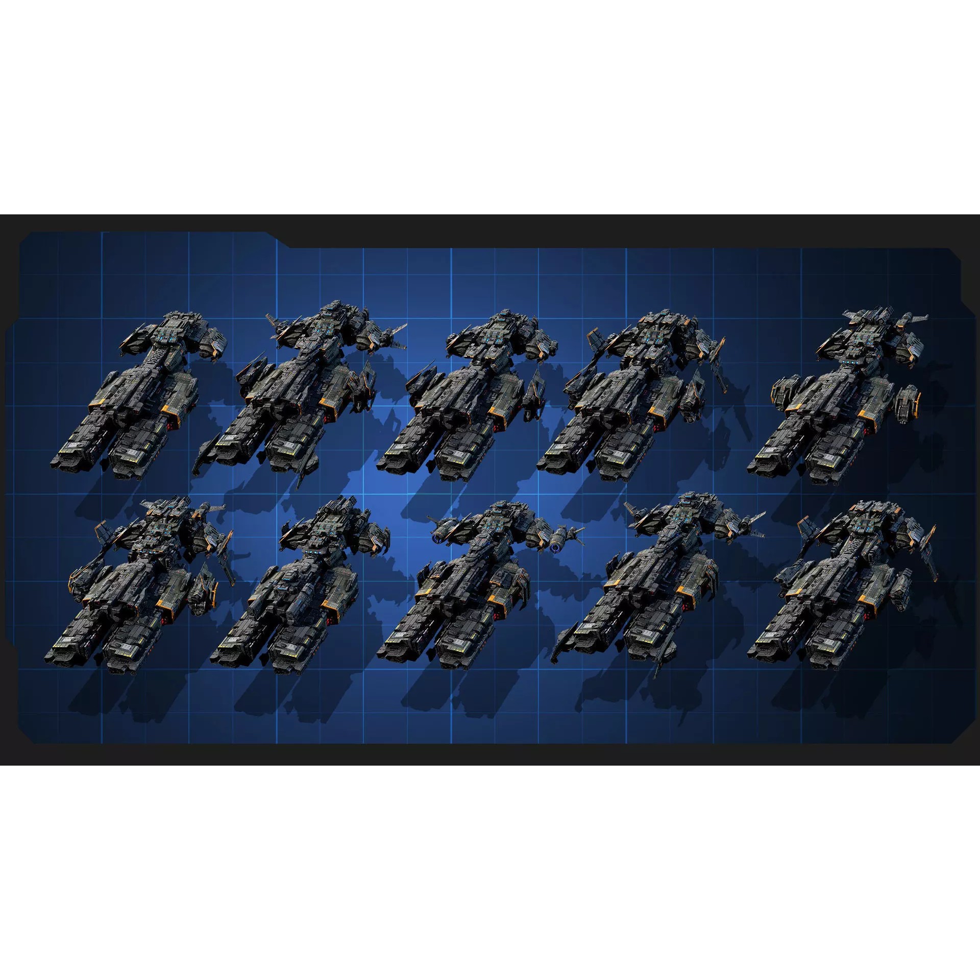 STARSHIPS - Low-Poly Game-Ready 3D Model - View 36